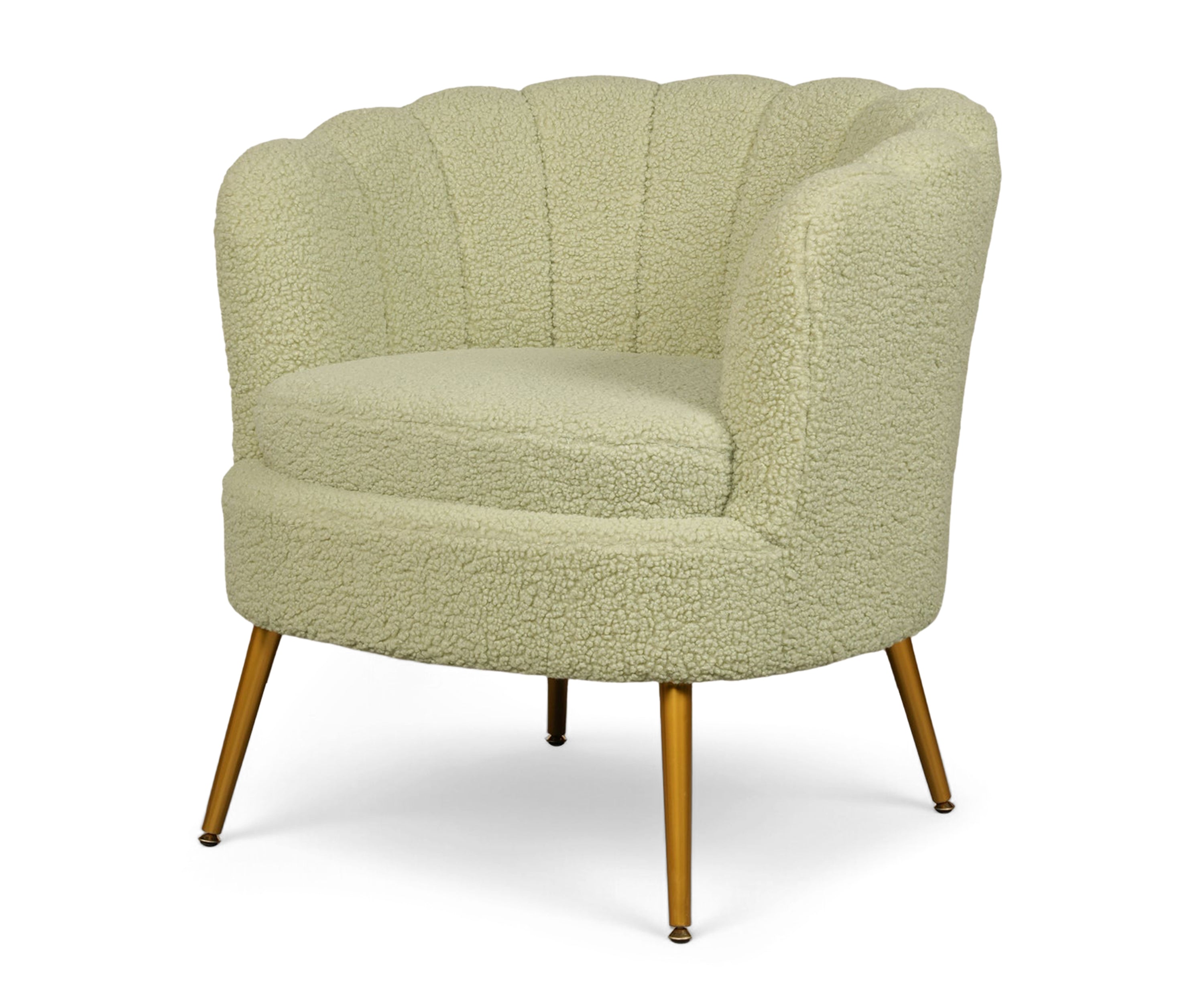 Scalloped Shell Accent Chair in Bouclé
