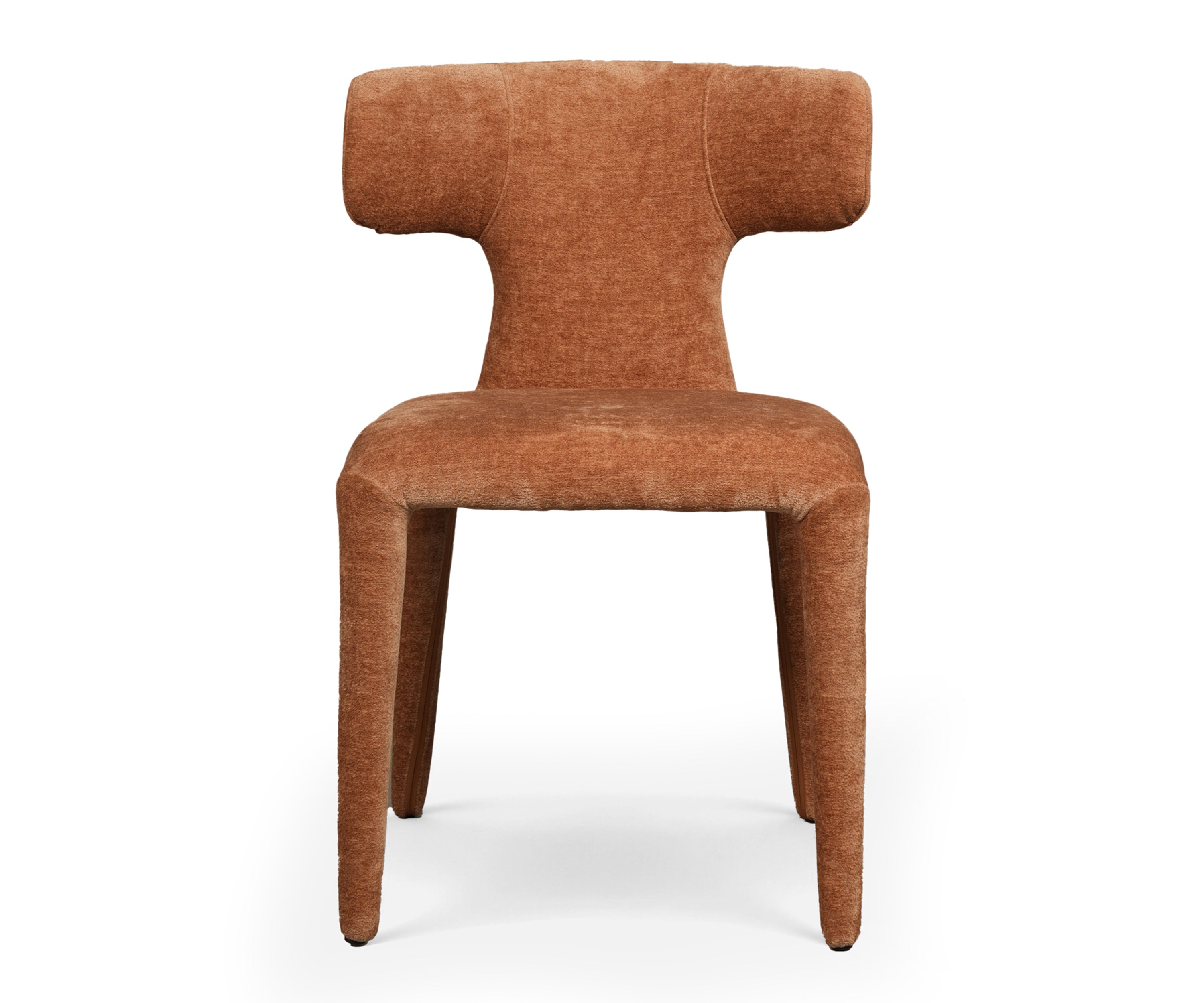 Modern Upholstered Dining Chair with Curved Backrest