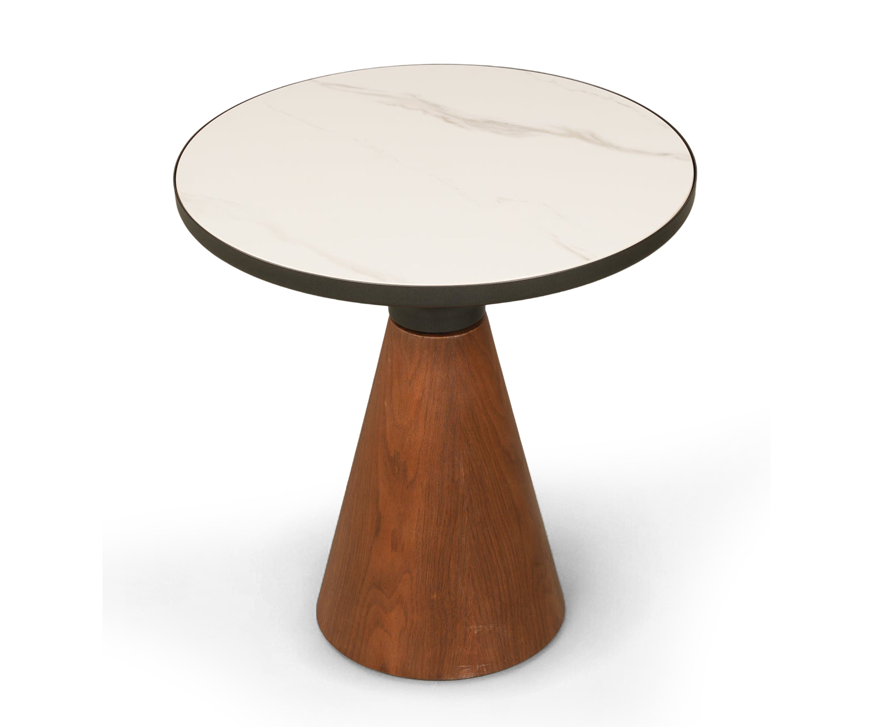 Round Marble Top Cone Base Side Table