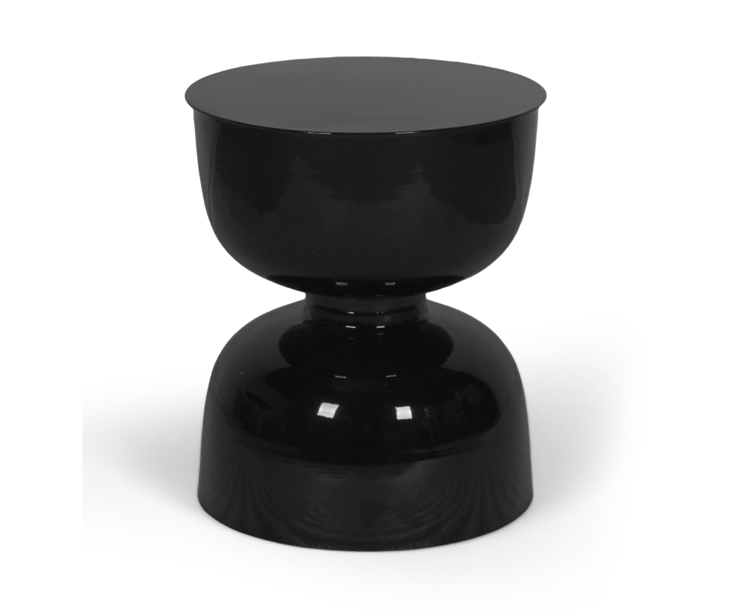Modern Gloss Black Hourglass Side Table