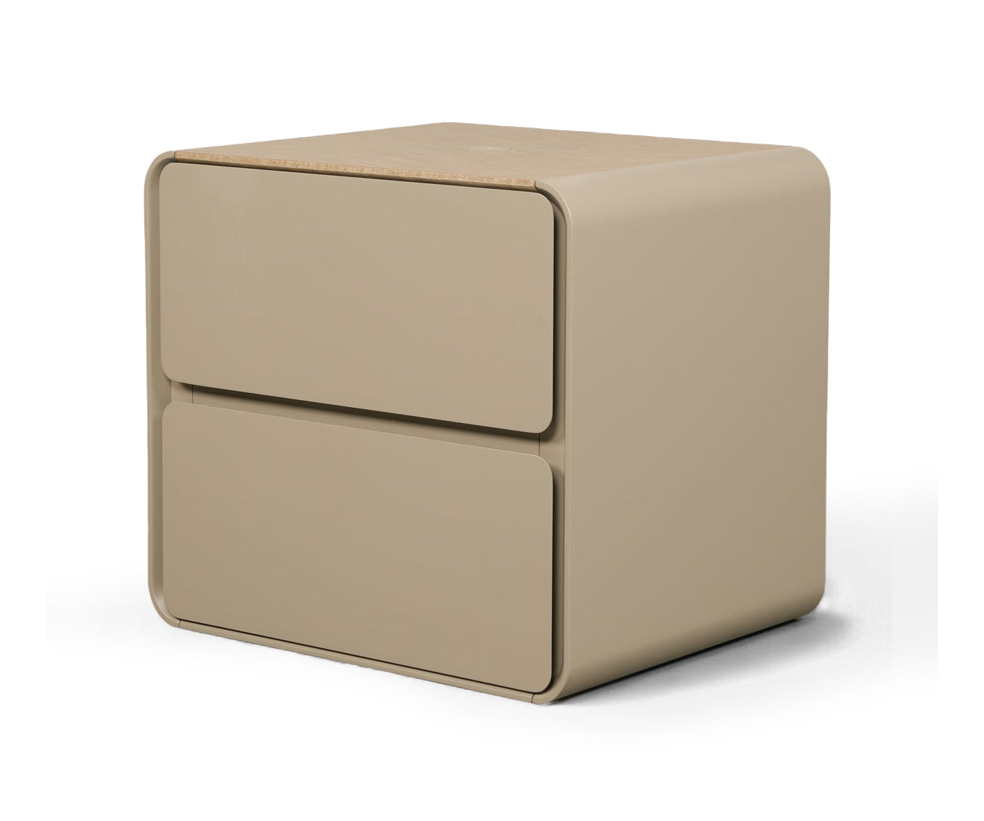 Modern Minimalist Taupe Nightstand