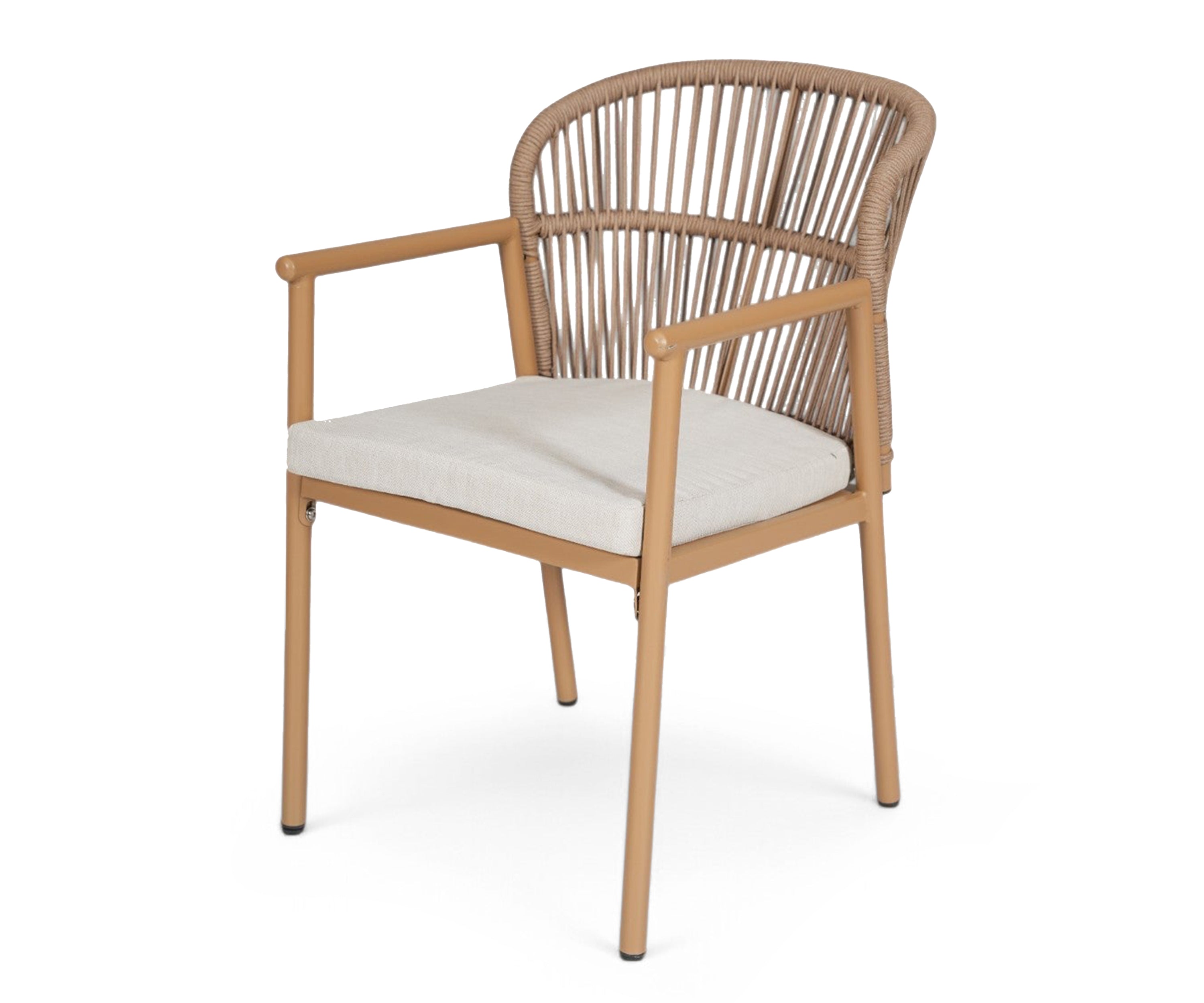 Willow Nylon Ropes Woven Back Metal Outdoor Chair