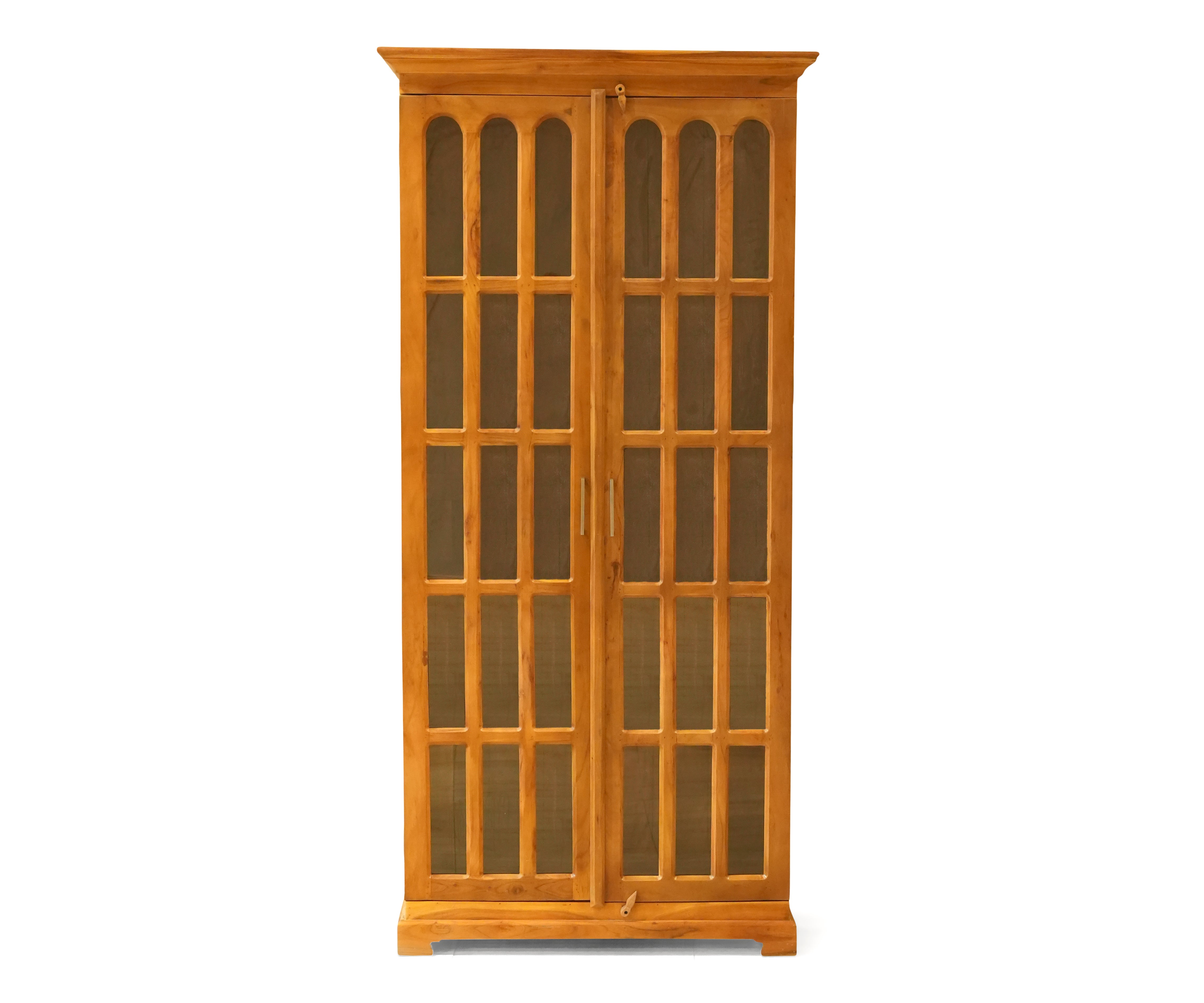 French Country Natural Brown Wood Cabinet