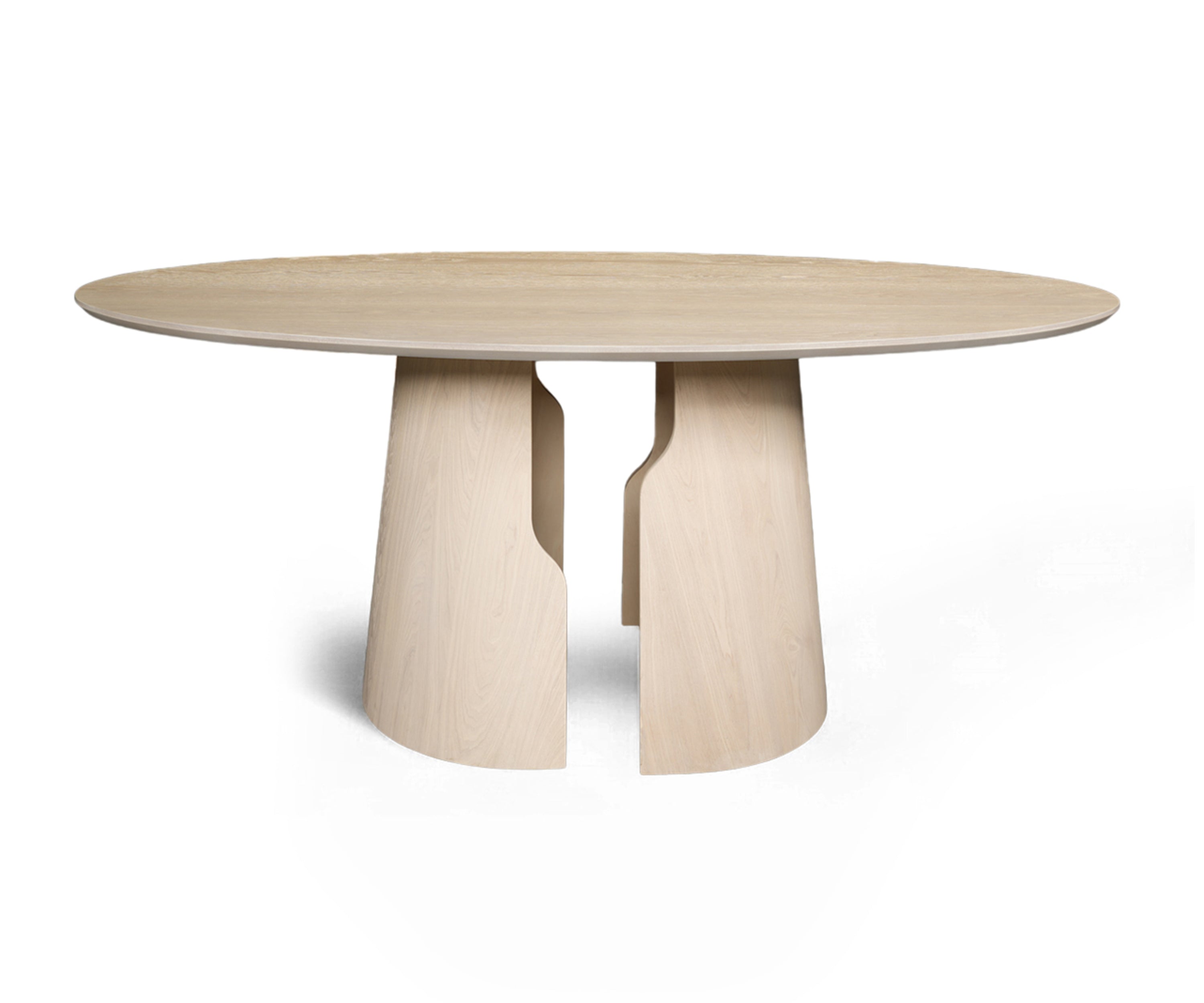 Contemporary Sculptural Round Table in Light Wood