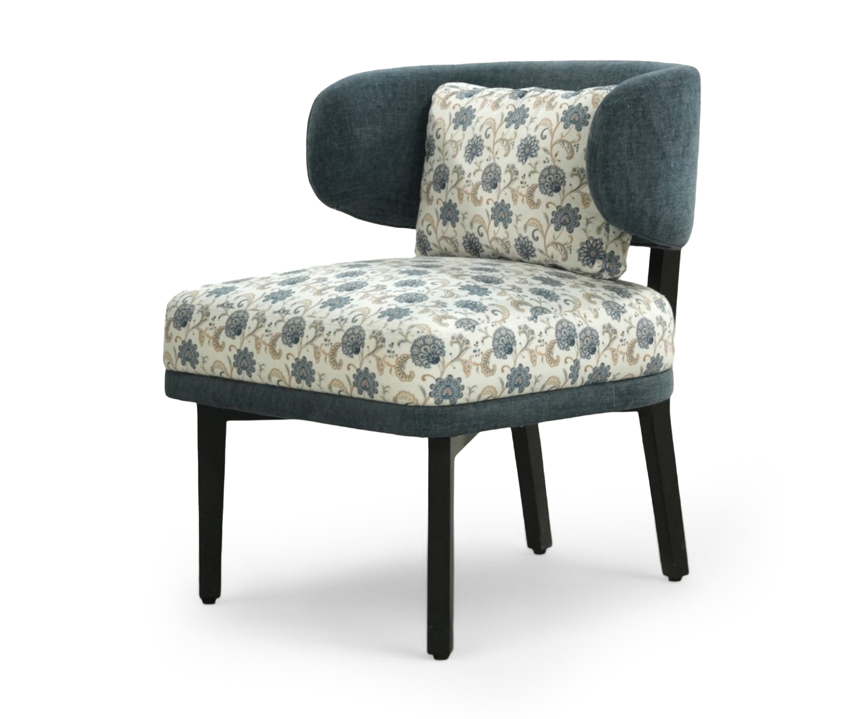 Contemporary Slipper Arm Chair with Bolster Cushion