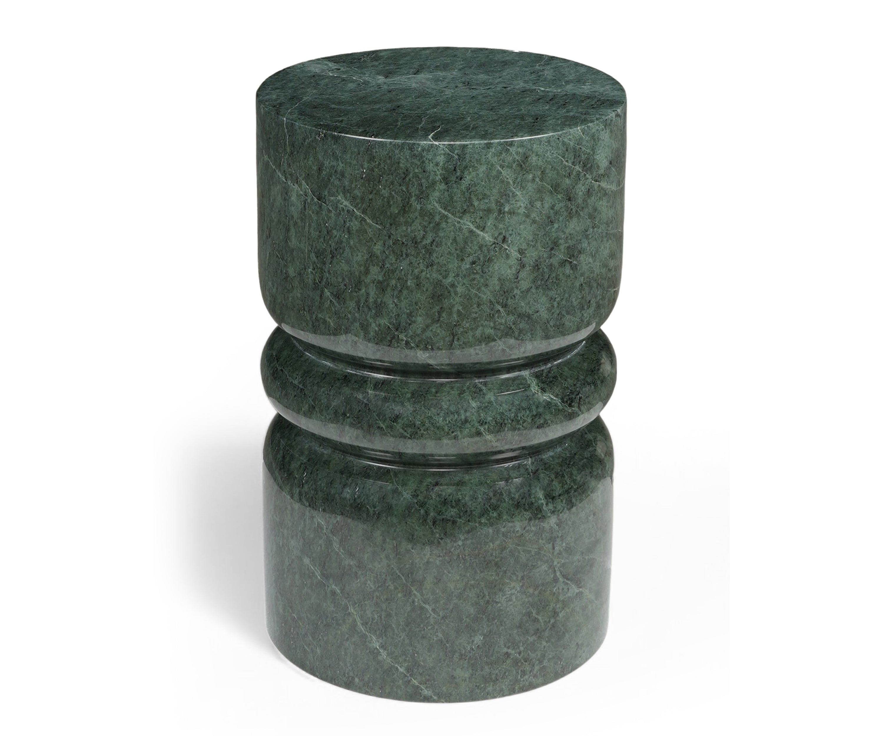 Sculptural Green Marble Accent Table