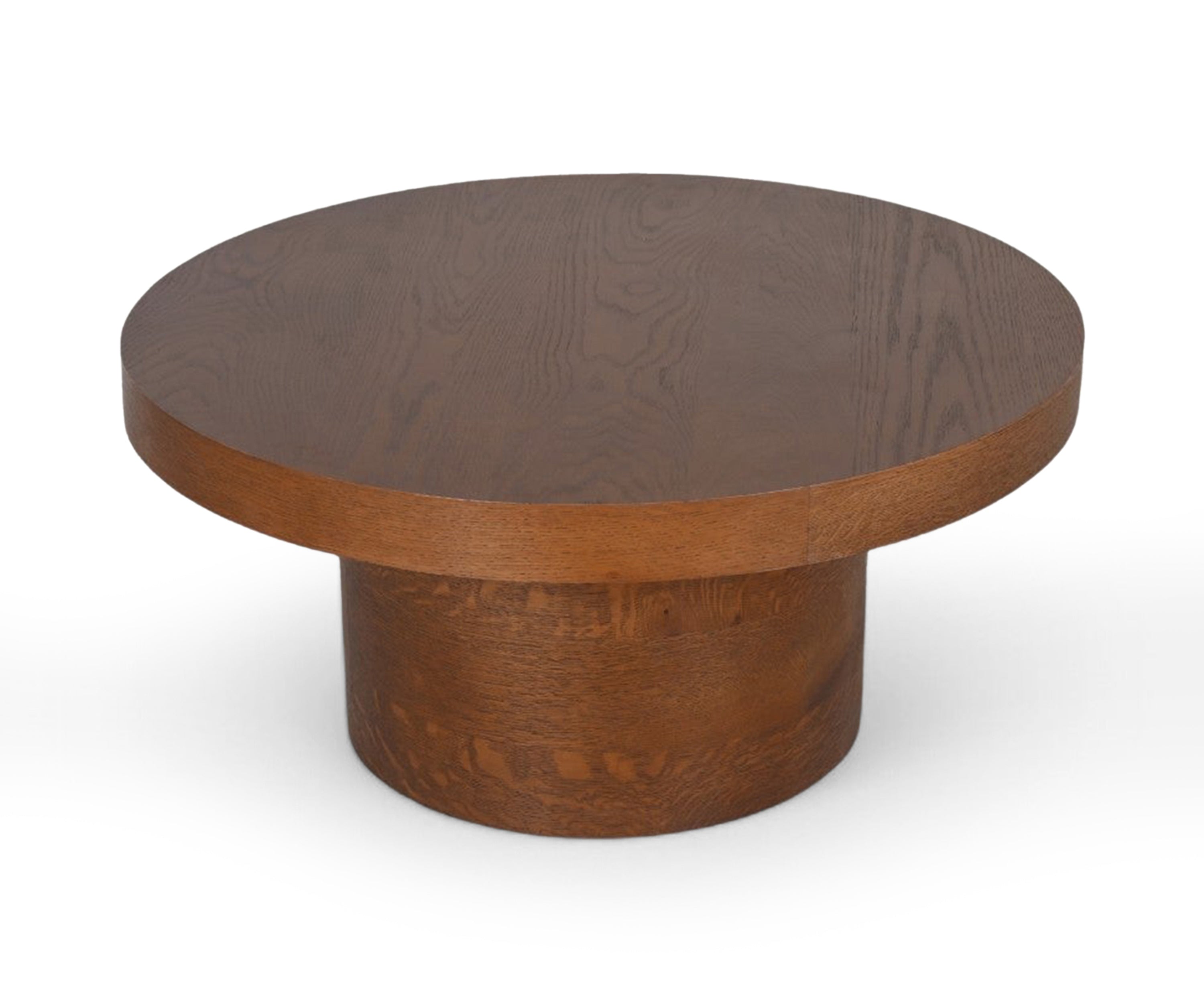 Pedestal Round Wooden Coffee Table