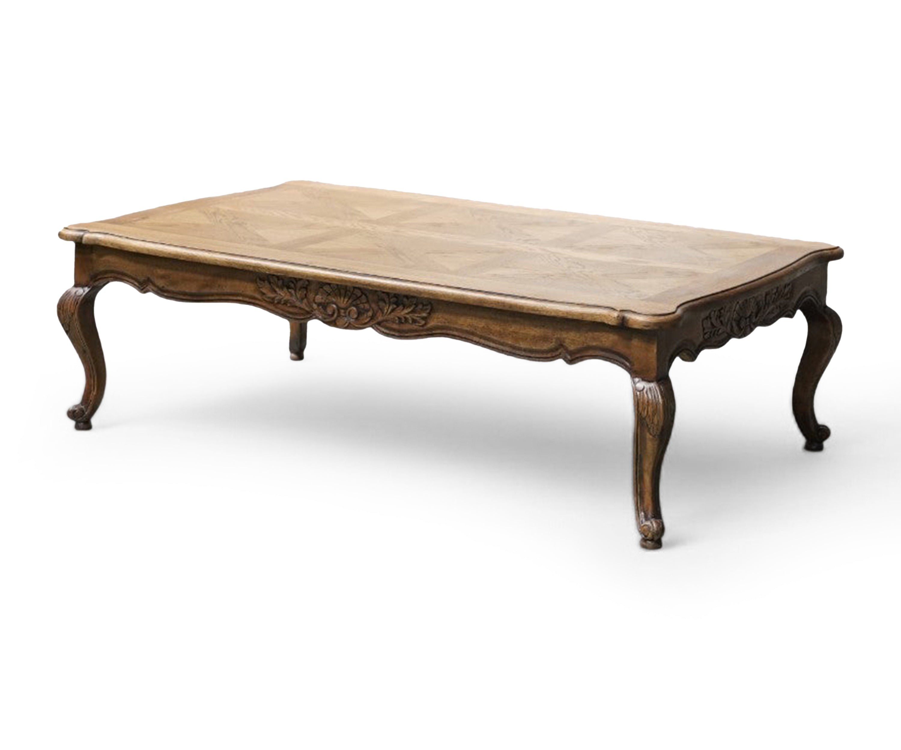 French carved parquet top table