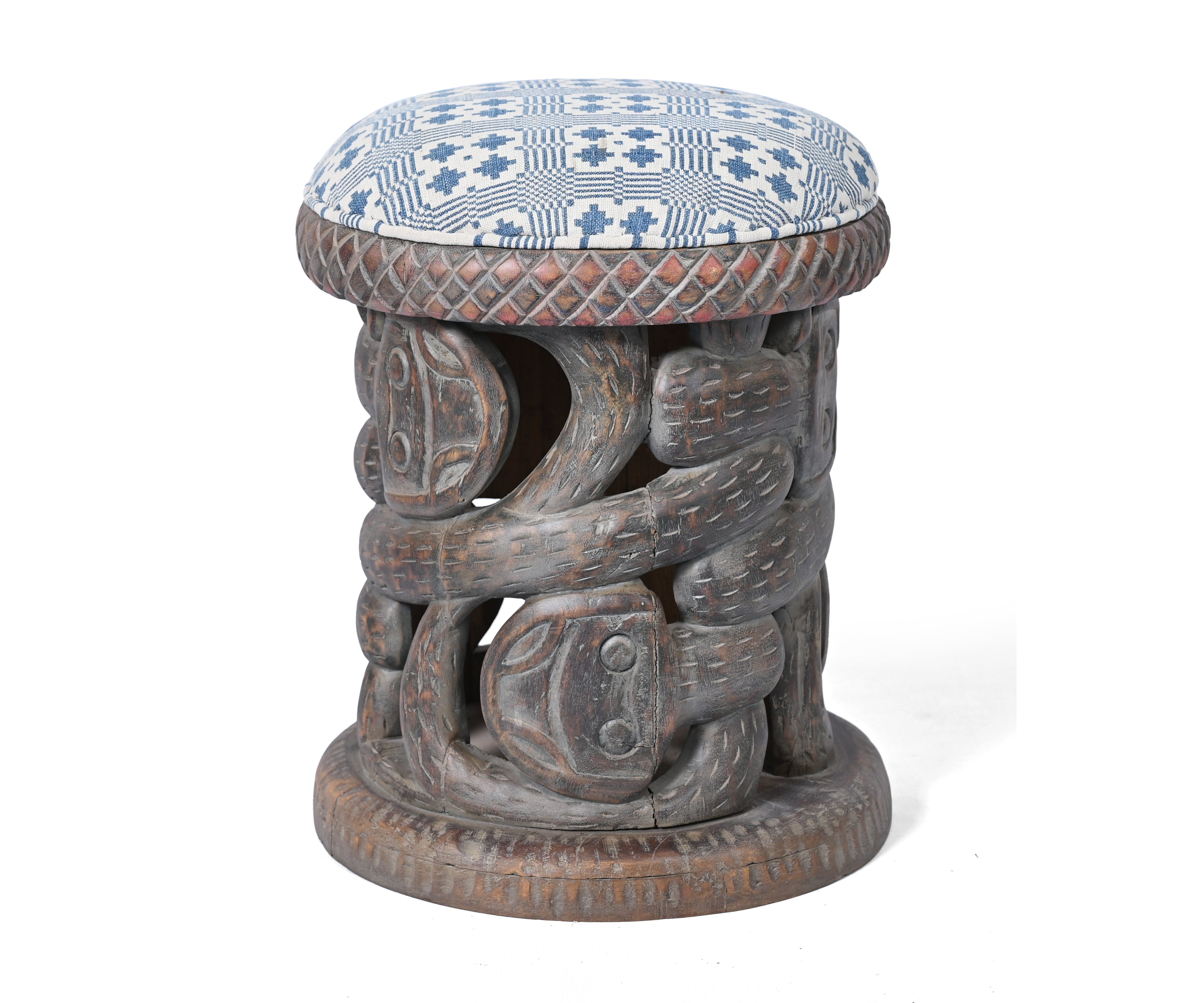 African Tribal Stool - Warm