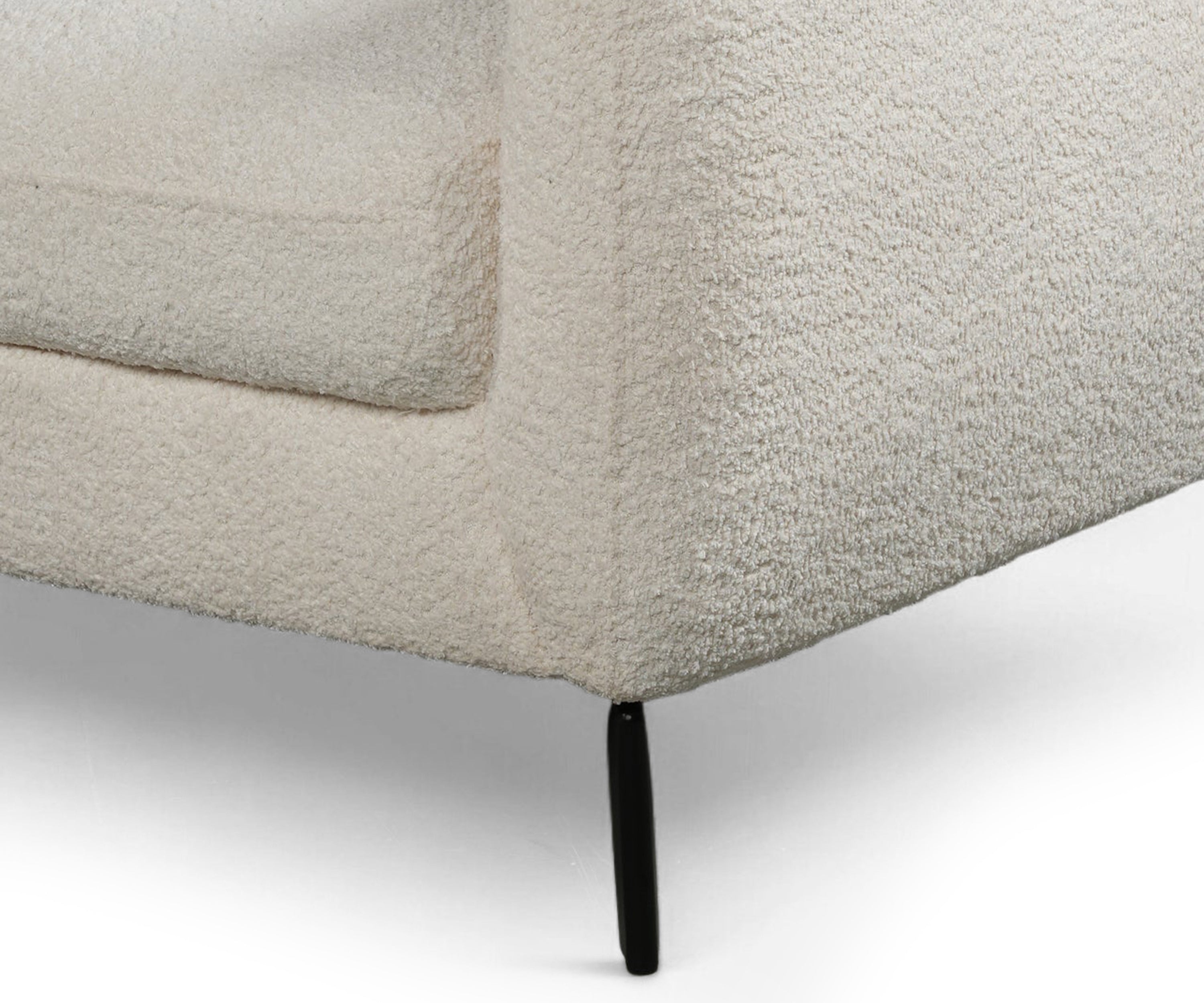 Modern Cream Bouclé Left Sectional Sofa