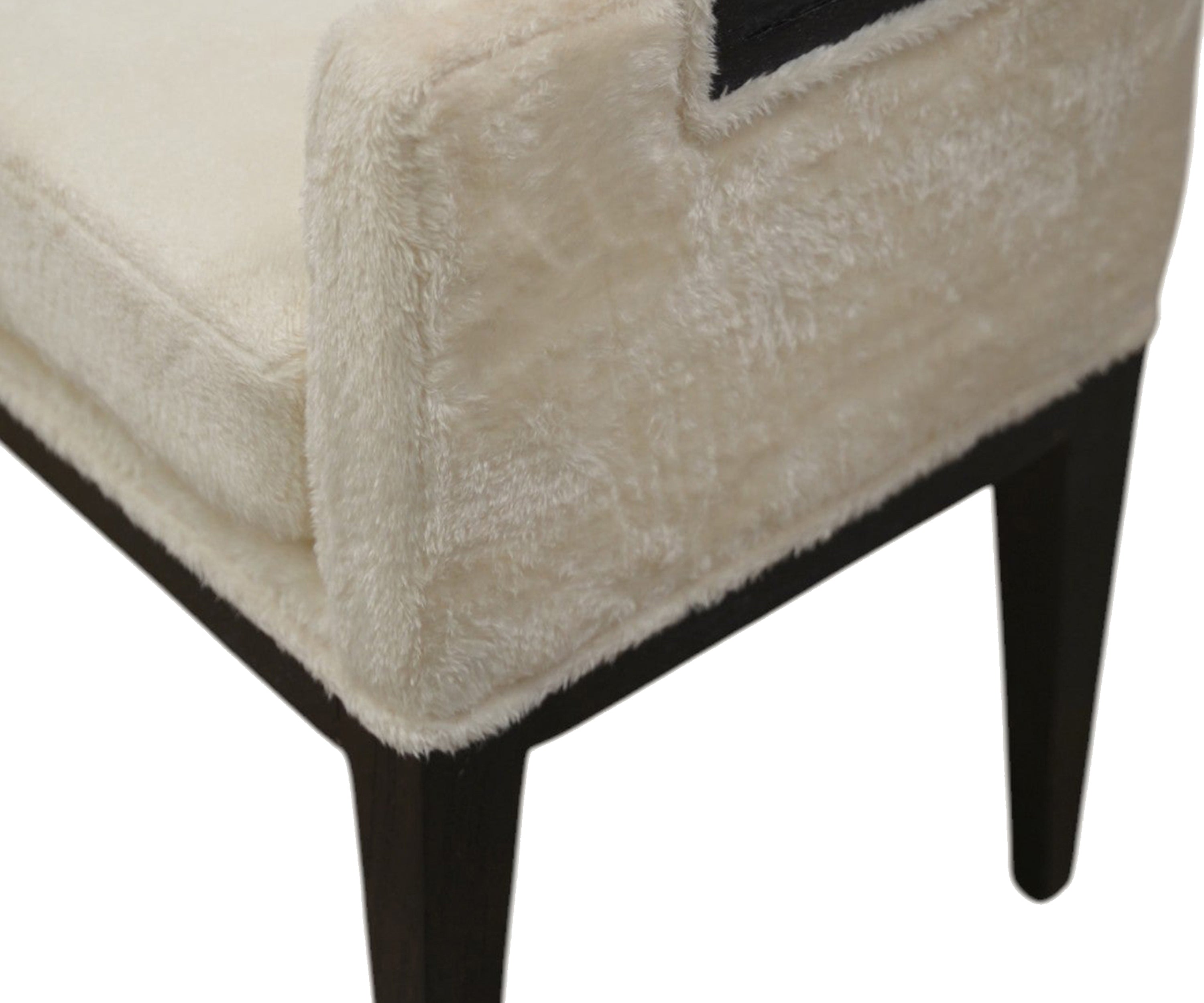 Contemporary Bouclé Bench with Cut-Out Handles