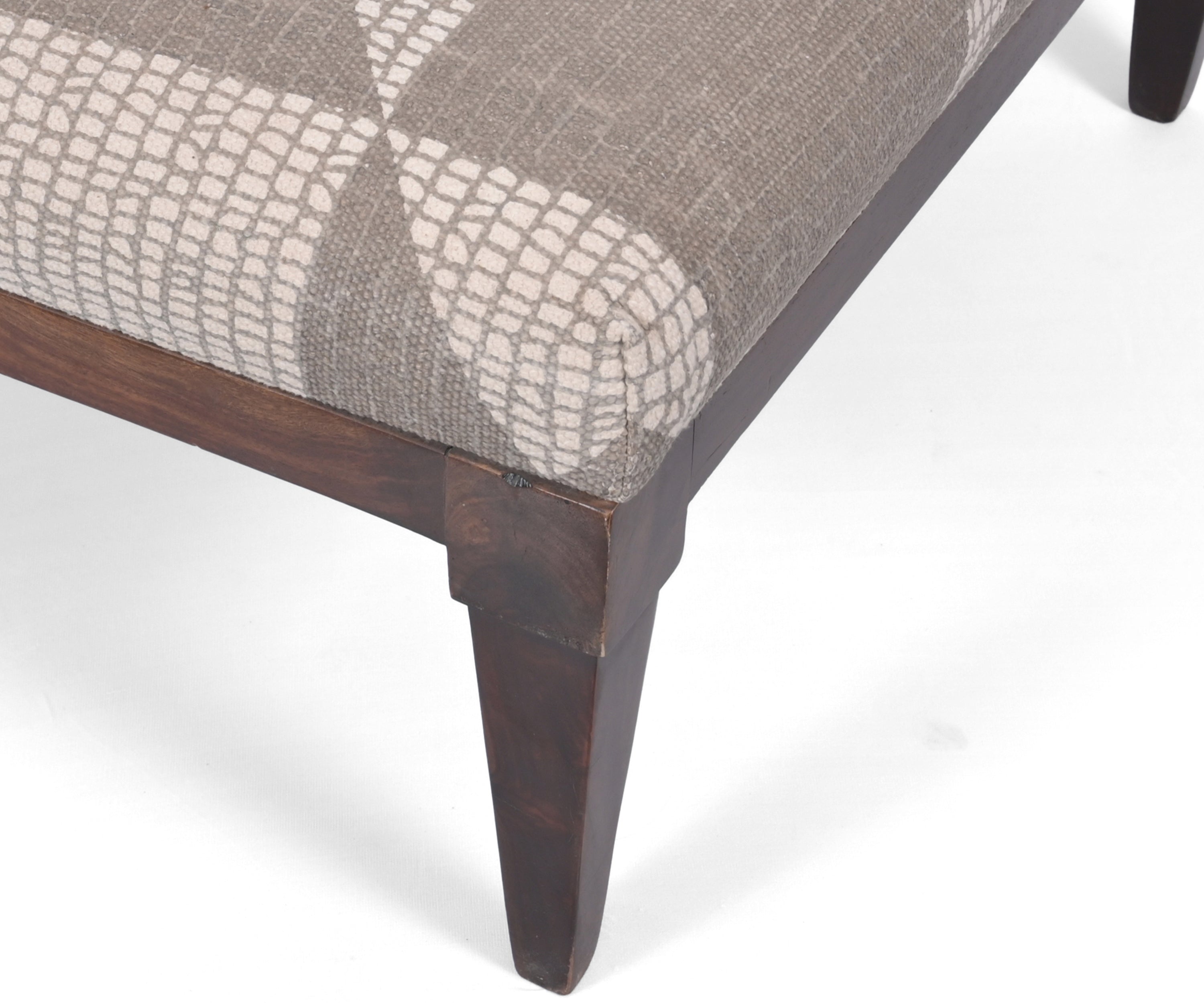 Geometric Printed Wooden Ottoman