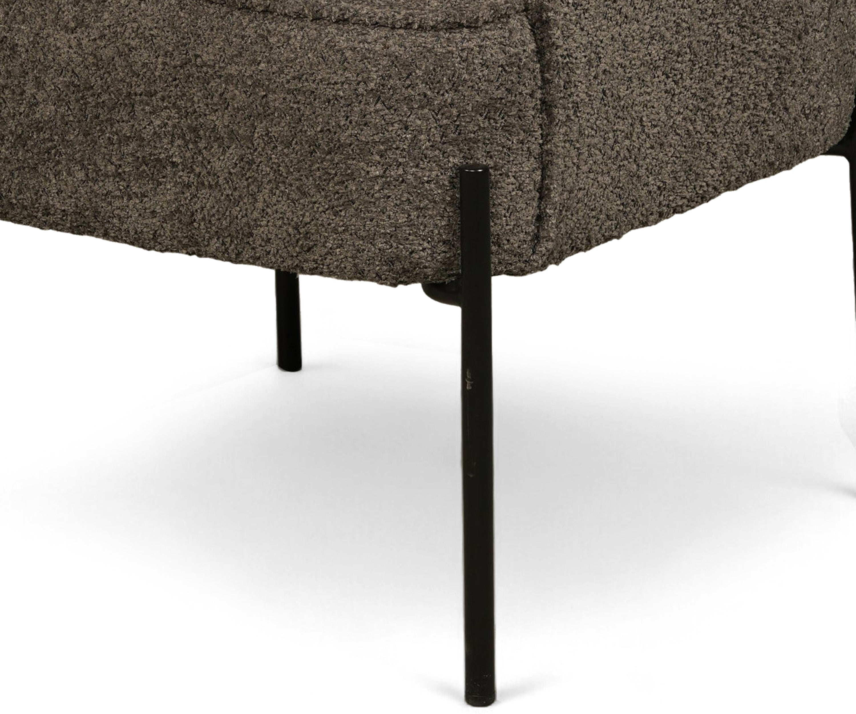 Modern Charcoal Upholstered Armchair with Metal Legs