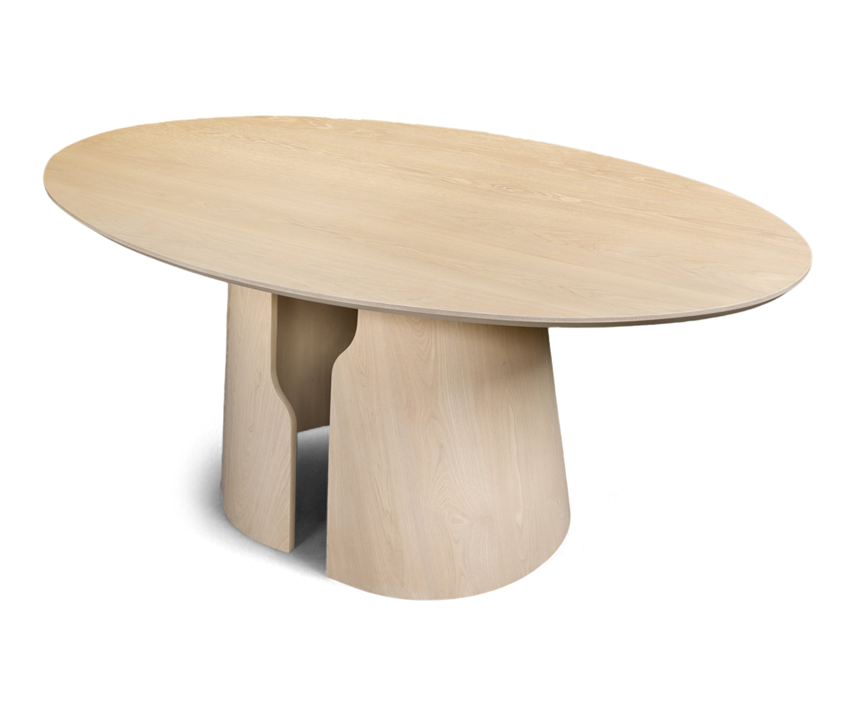 Contemporary Sculptural Round Table in Light Wood
