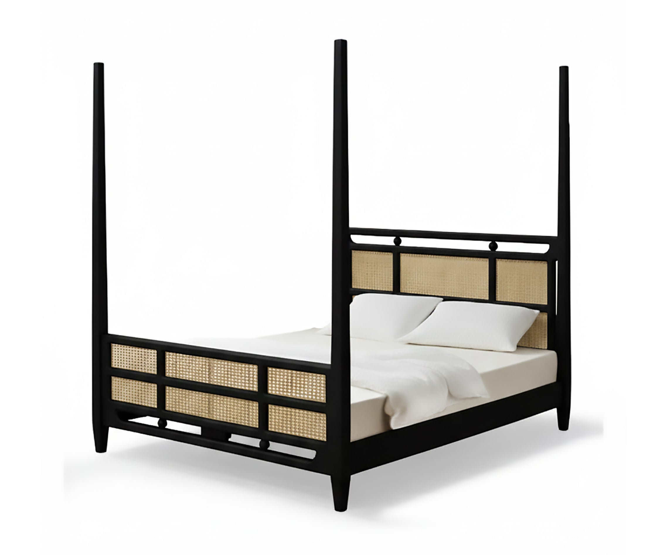 Noir Black Cane Poster Bed