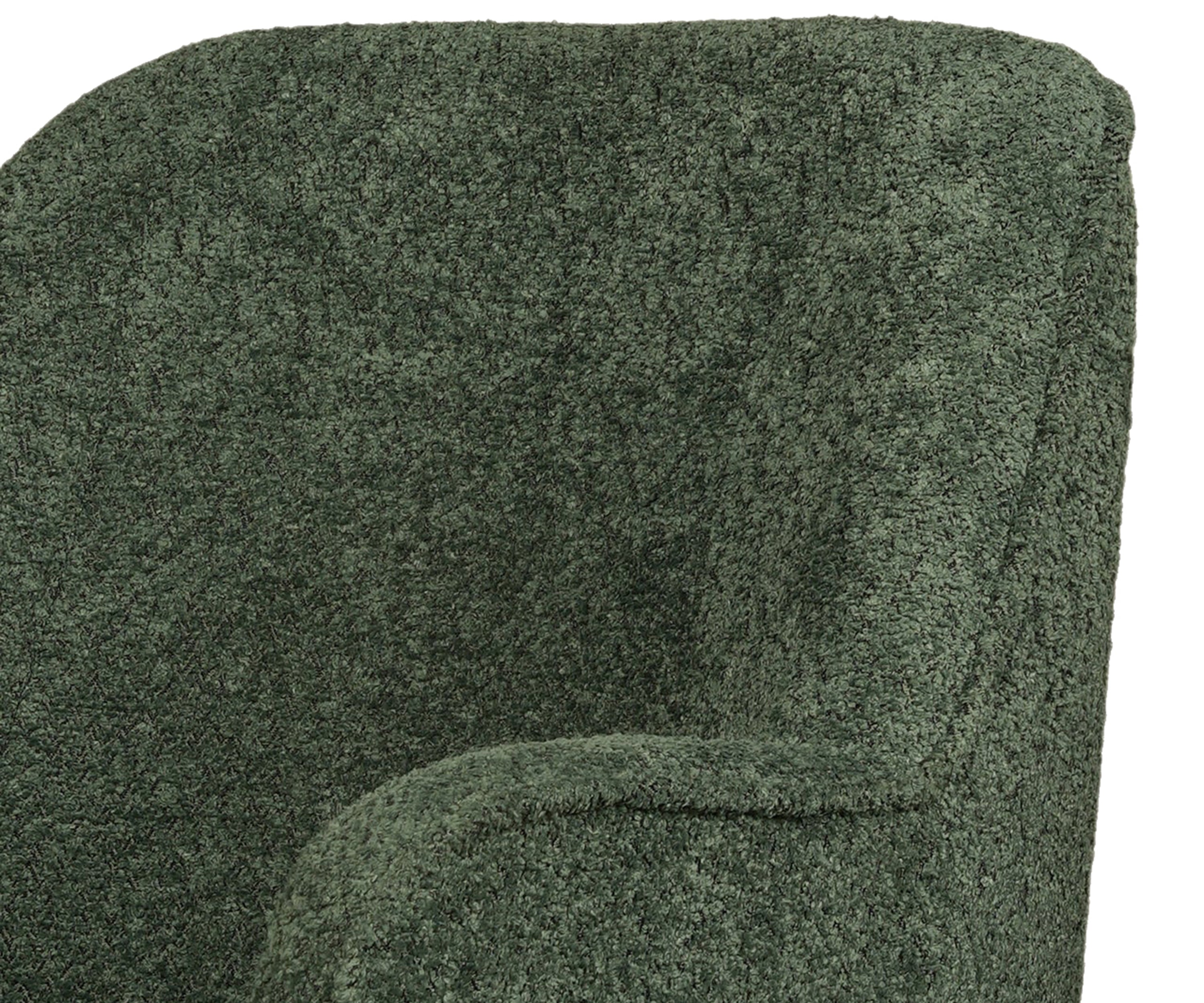 Modern Green Upholstered Armchair with Black Metal Legs