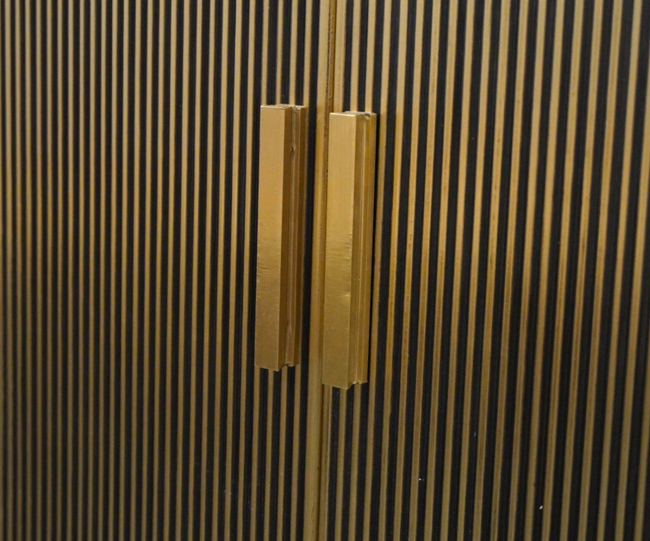 Tall Brass-Clad  Cabinet with Iron Legs