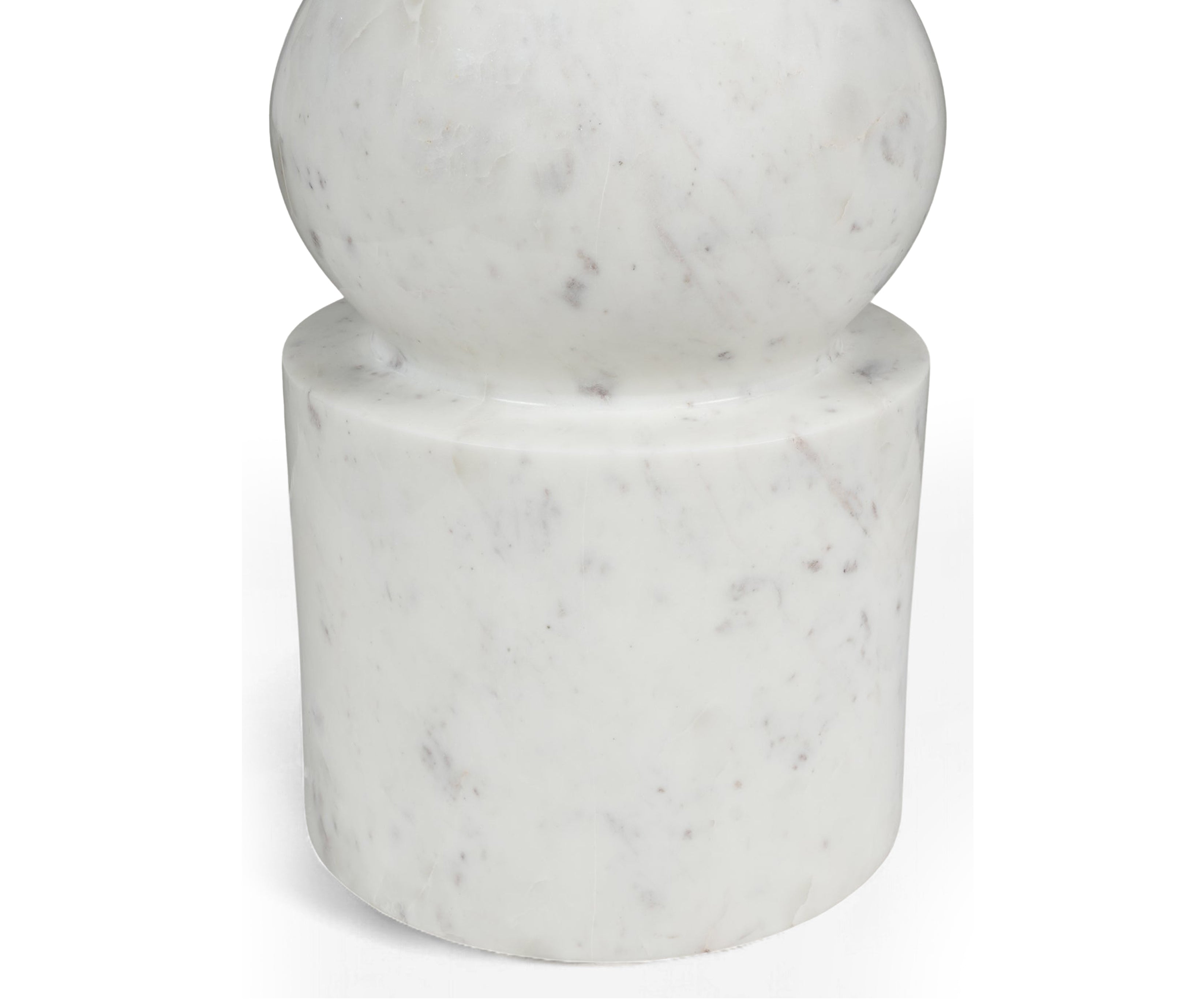 Sculptural White Marble Accent Table