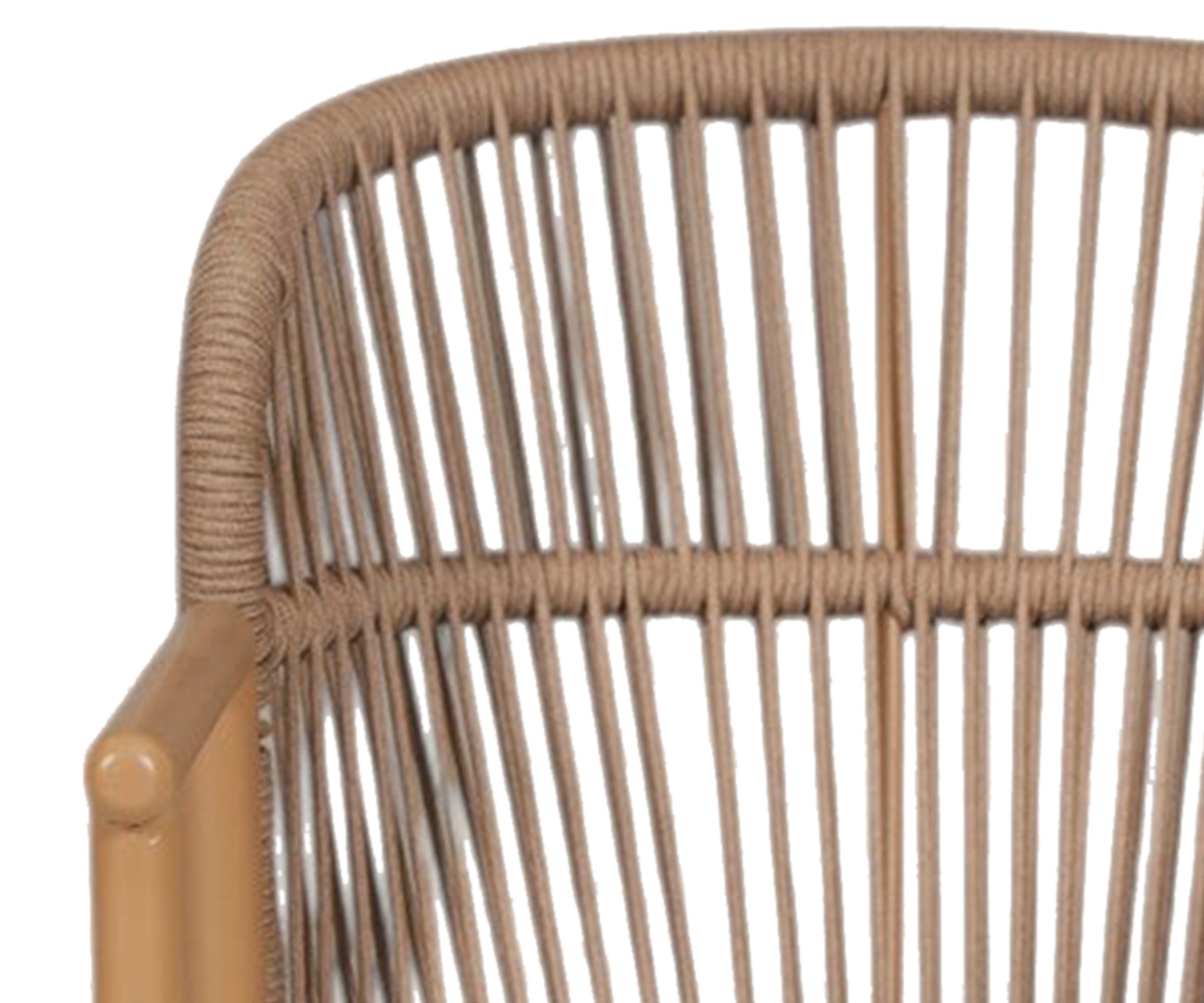 Willow Nylon Ropes Woven Back Metal Outdoor Chair