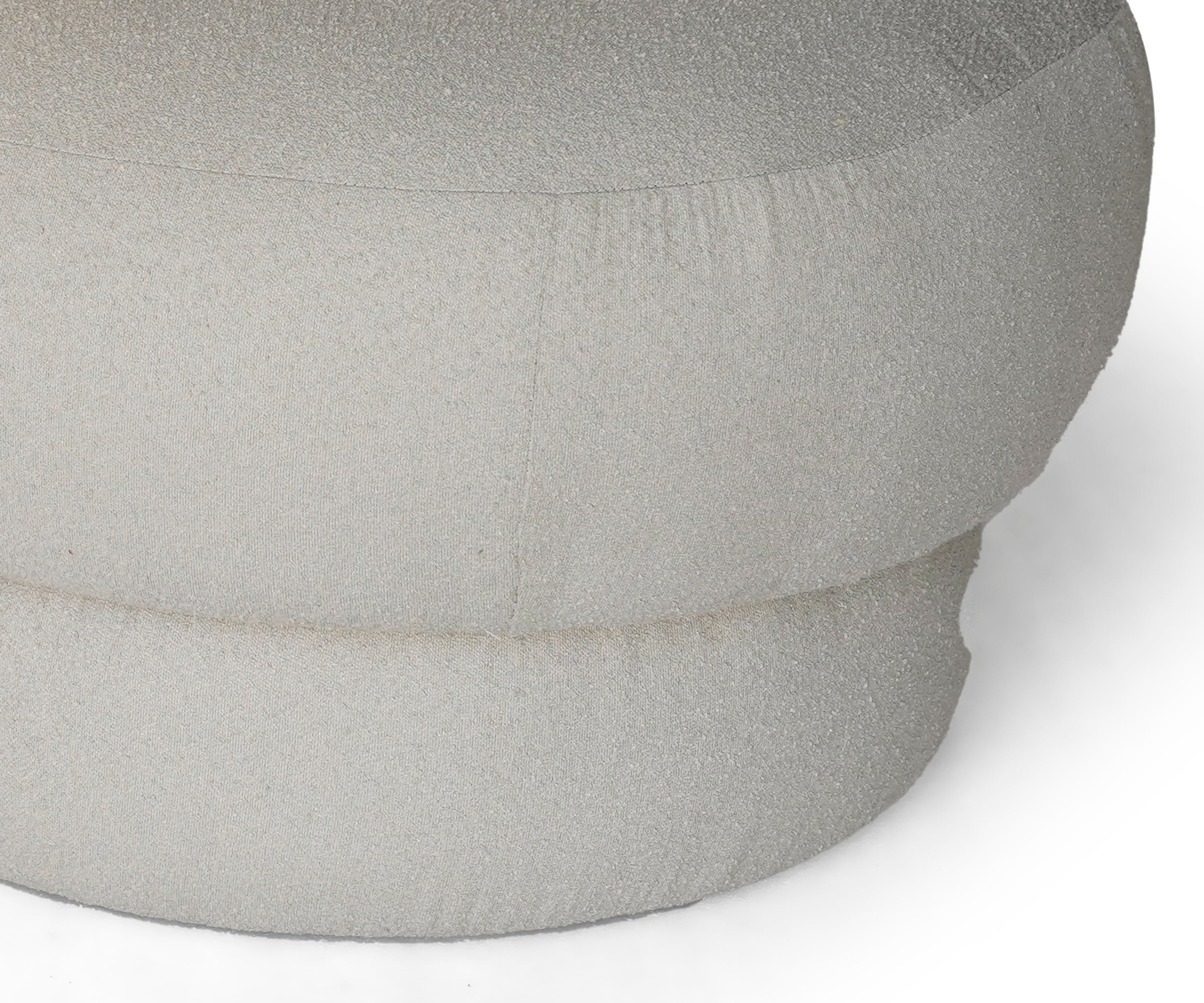 Wave Ivory Curved Ottoman