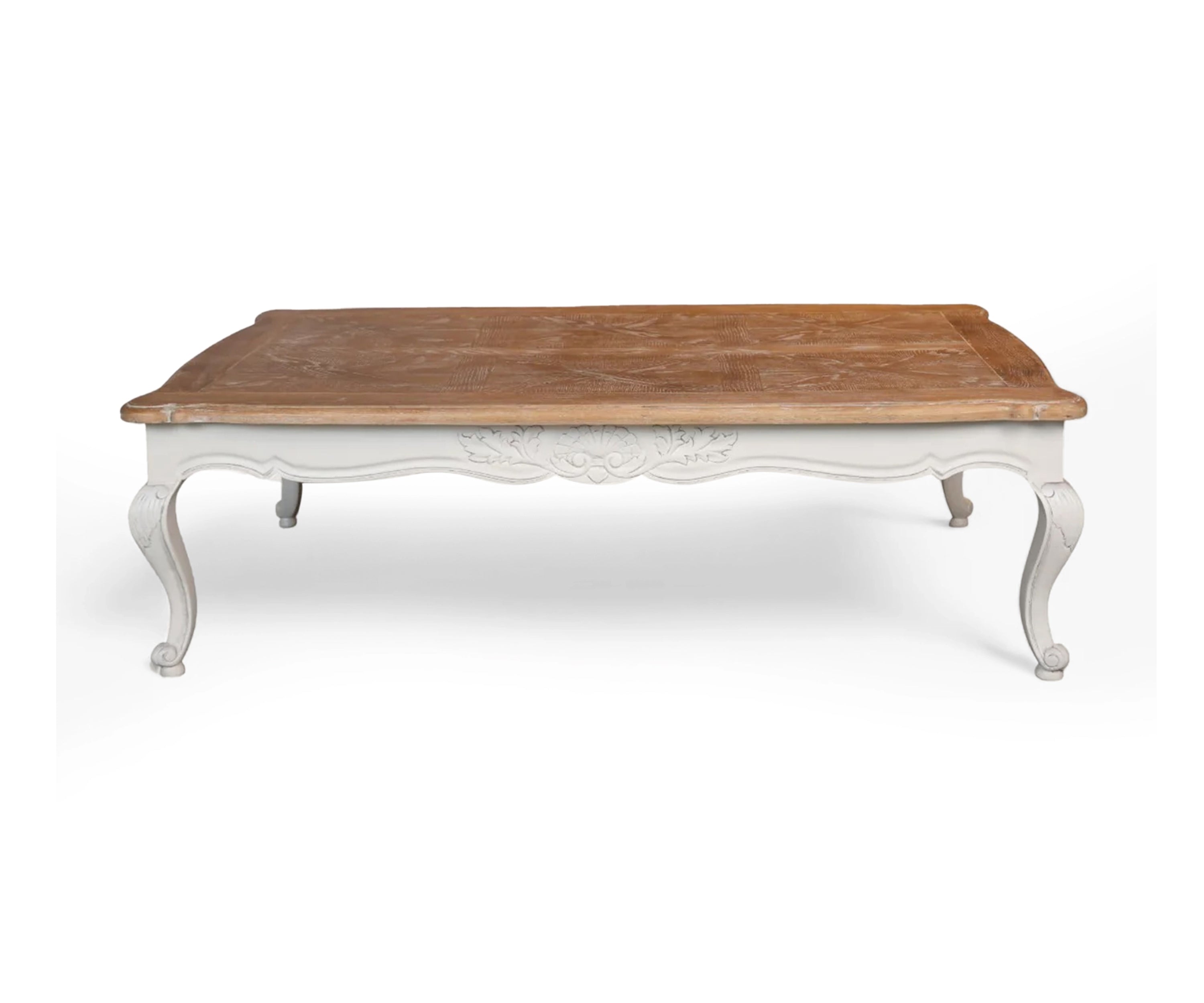 French carved parquet top table