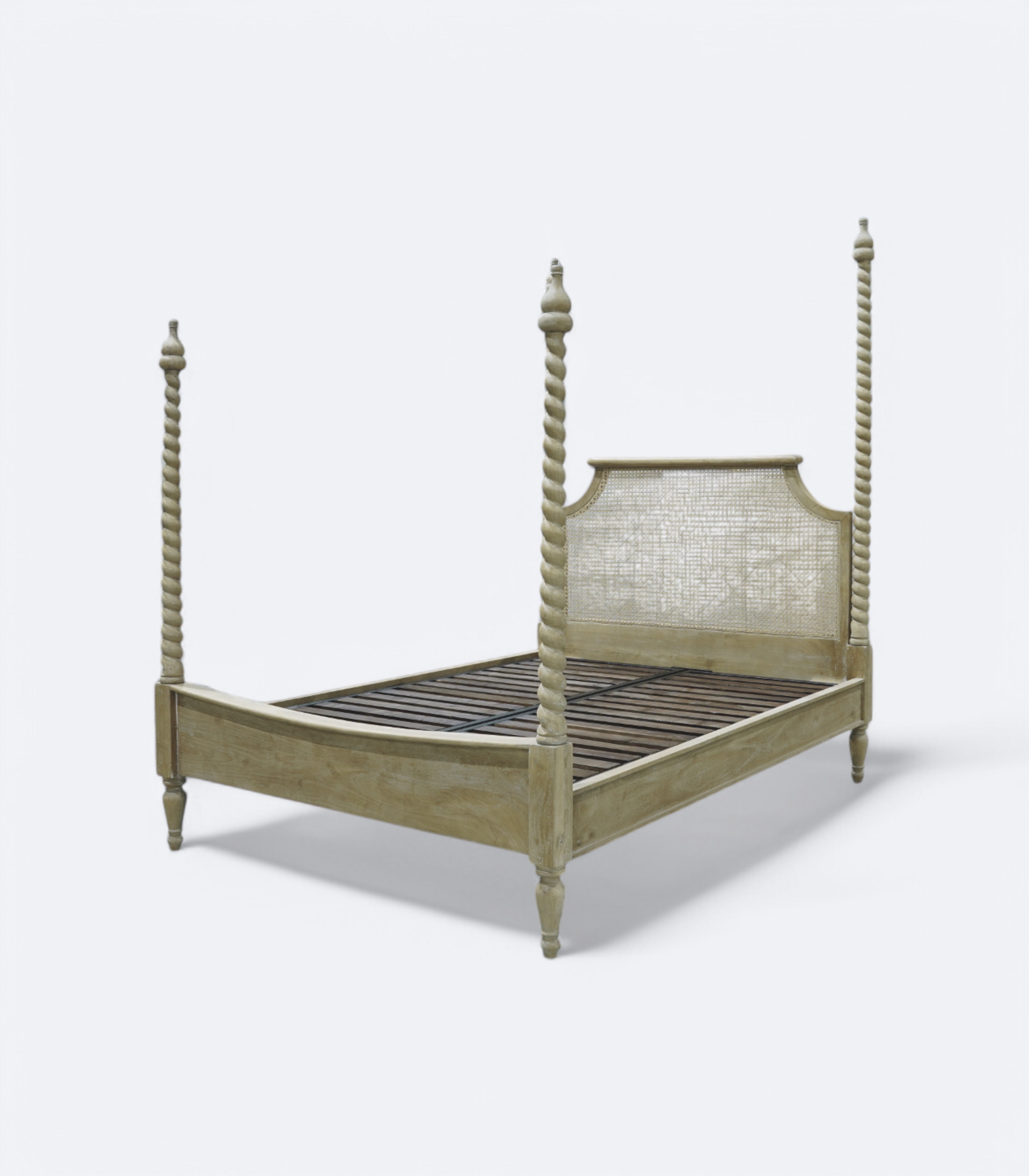 Spindle Design 4 Poster Bed in Distress Finish