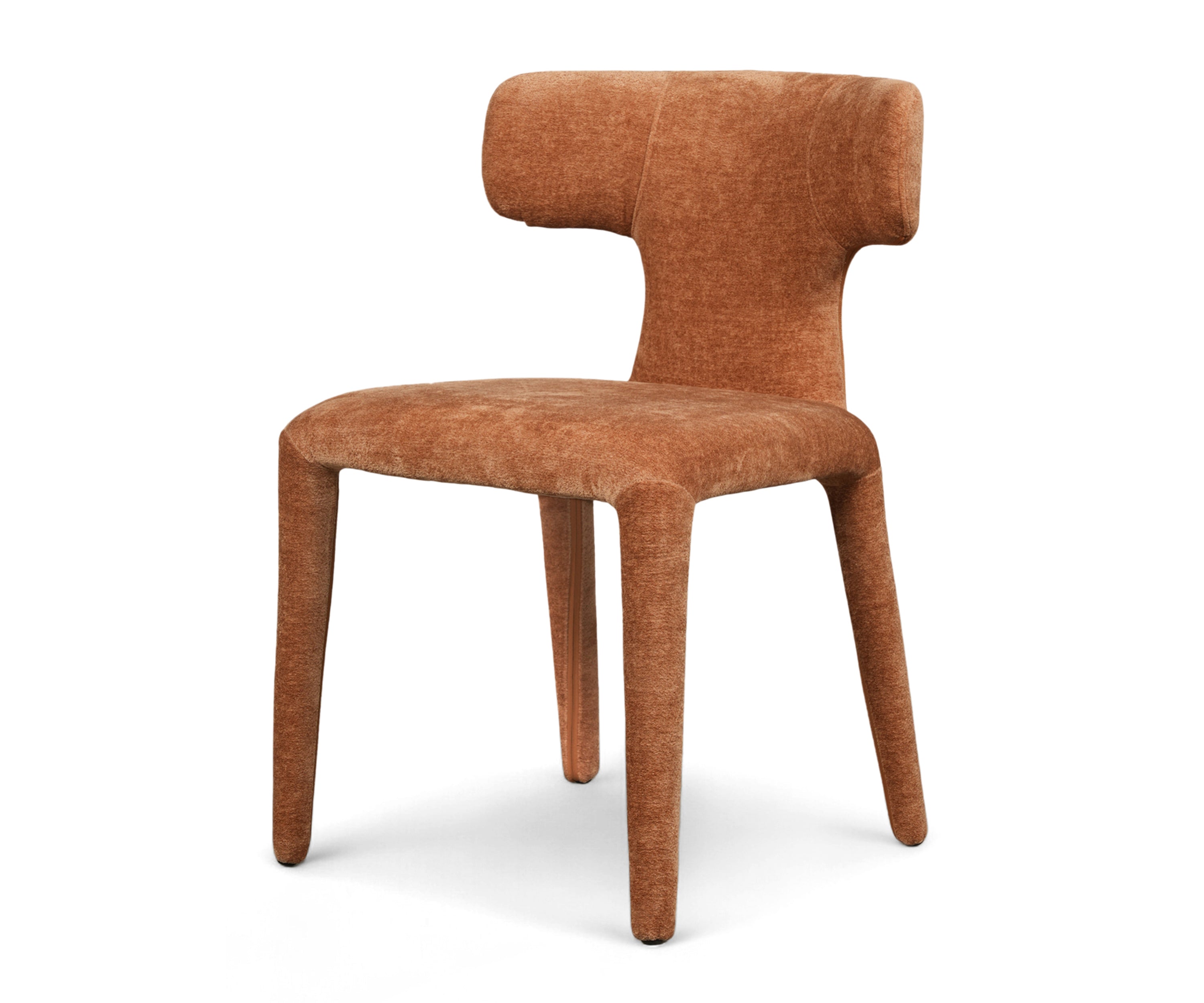 Modern Upholstered Dining Chair with Curved Backrest