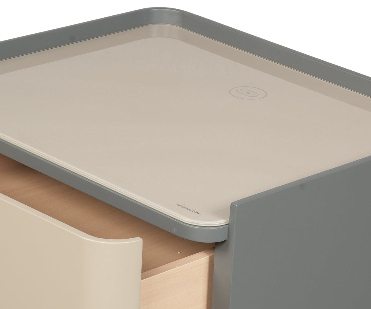 Two-Tone Modern Nightstand with Metal Legs