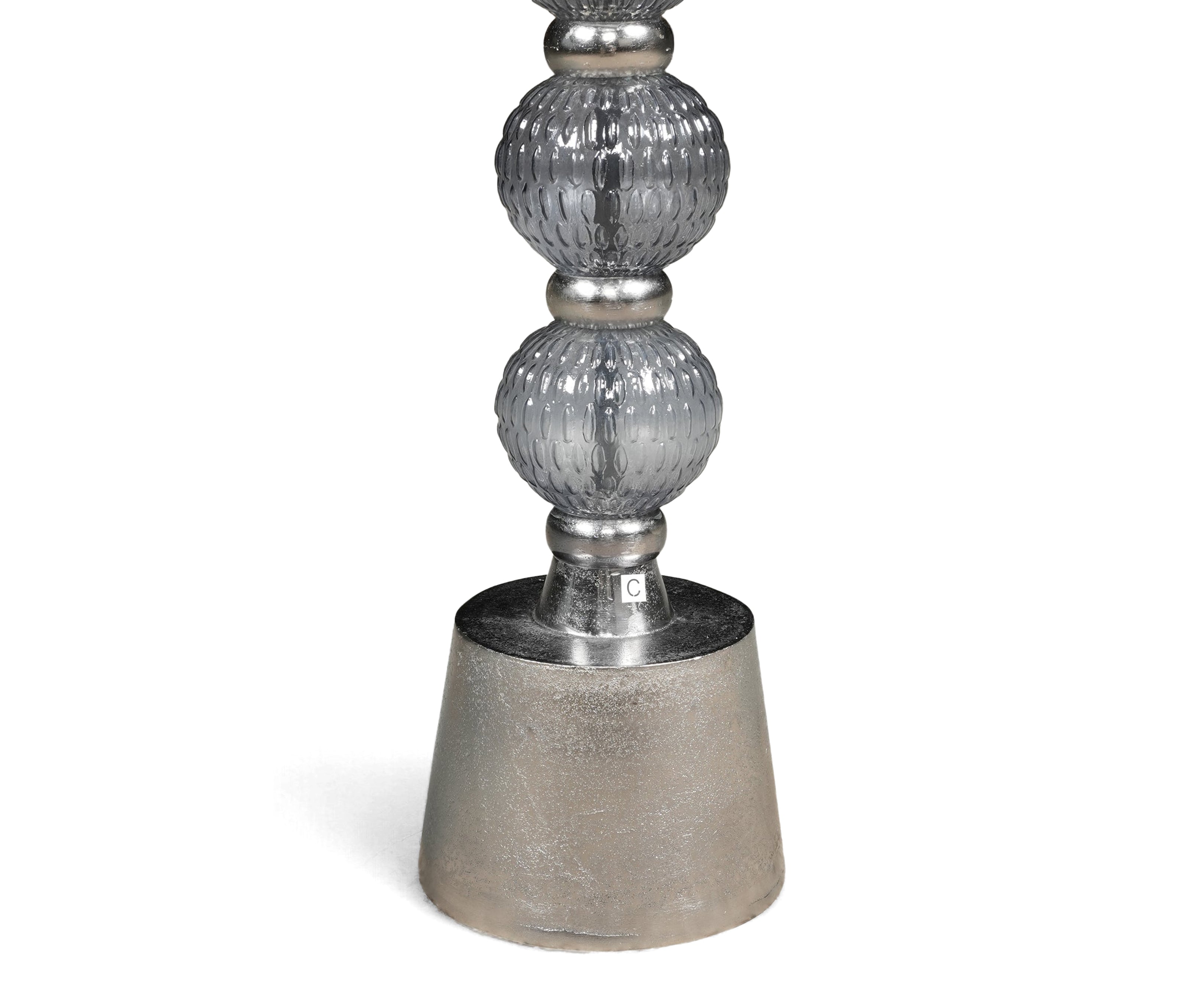 Art Deco Silver and Glass Orb Accent Table