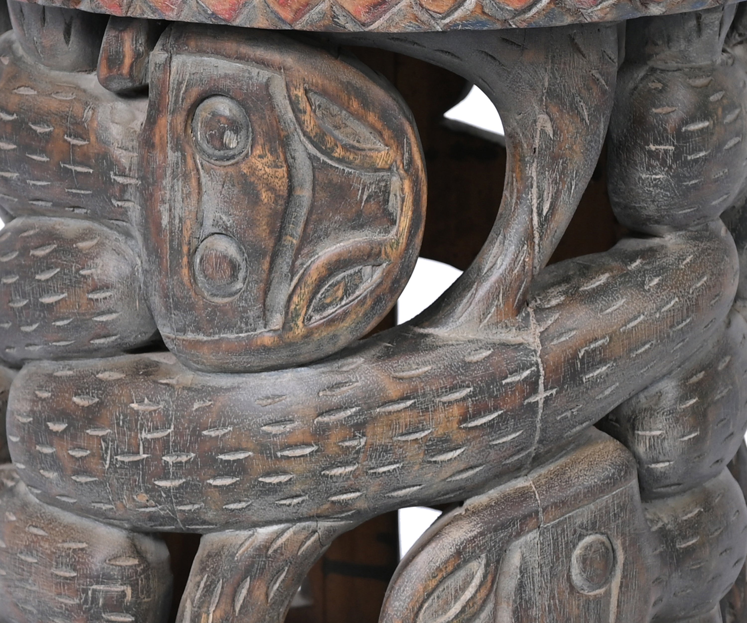 African Tribal Stool - Warm