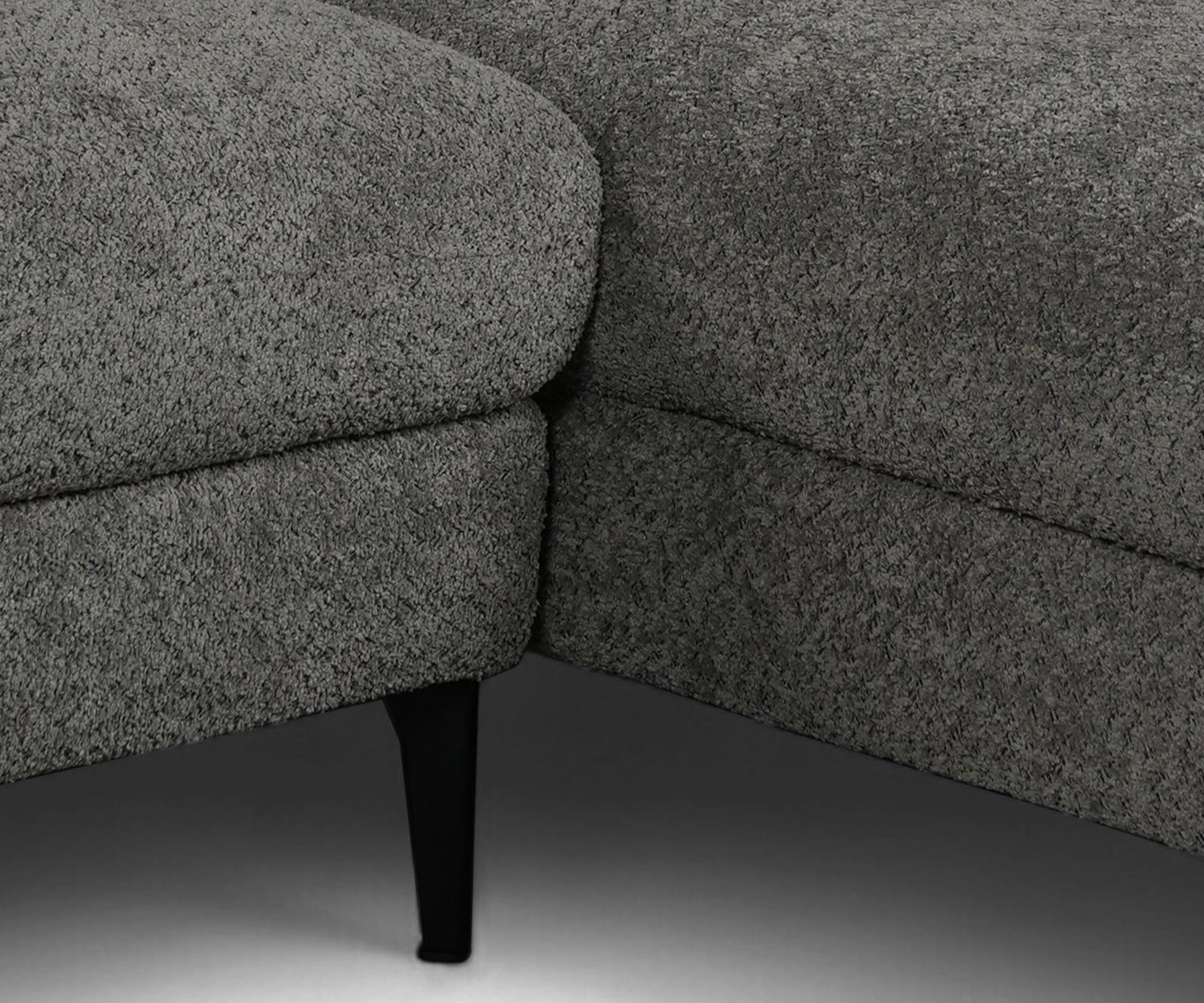 Modern Charcoal Bouclé Right Sectional Sofa