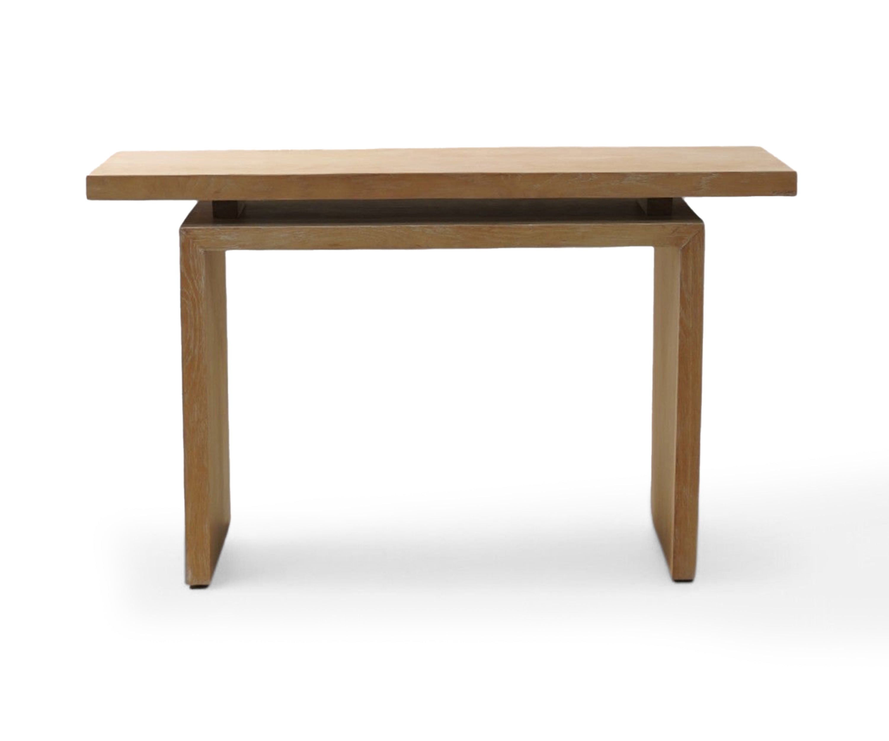 Floating Top Oak Console Table