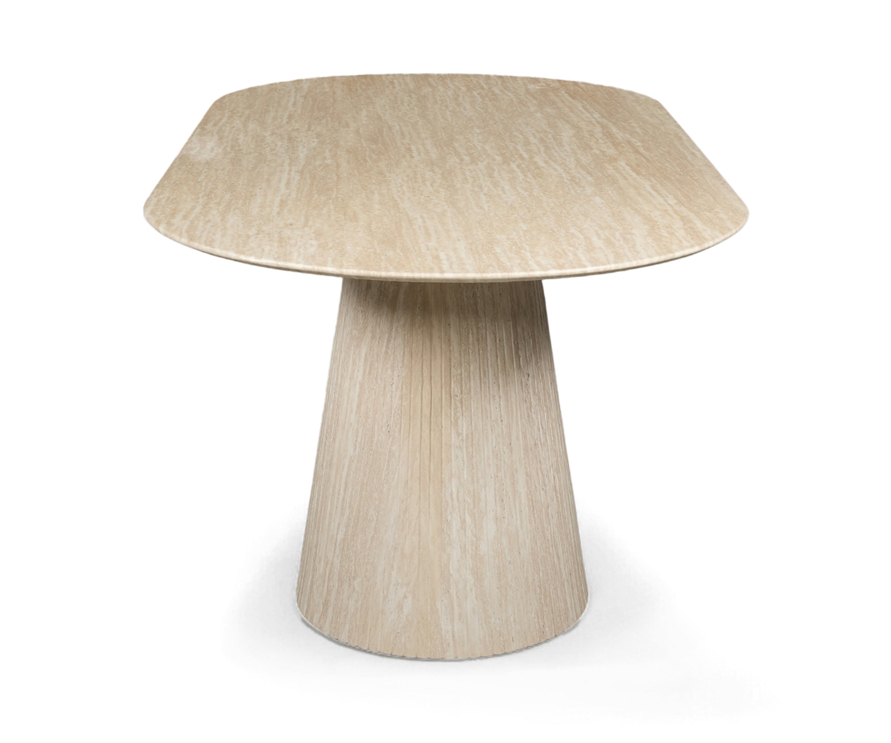 Fluted Pedestal Round Table in Natural Wood