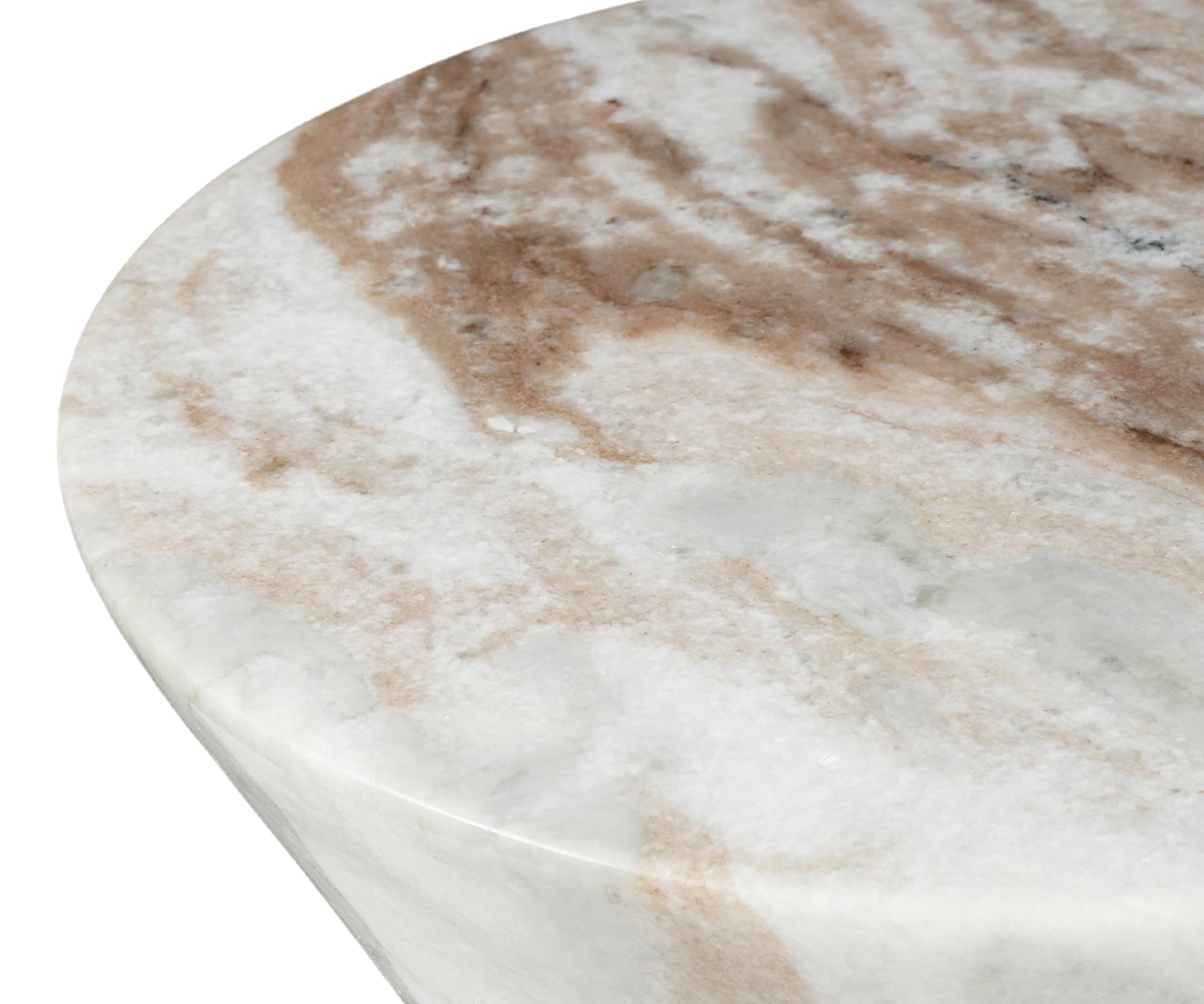 Geometric Travertine Marble Accent Table