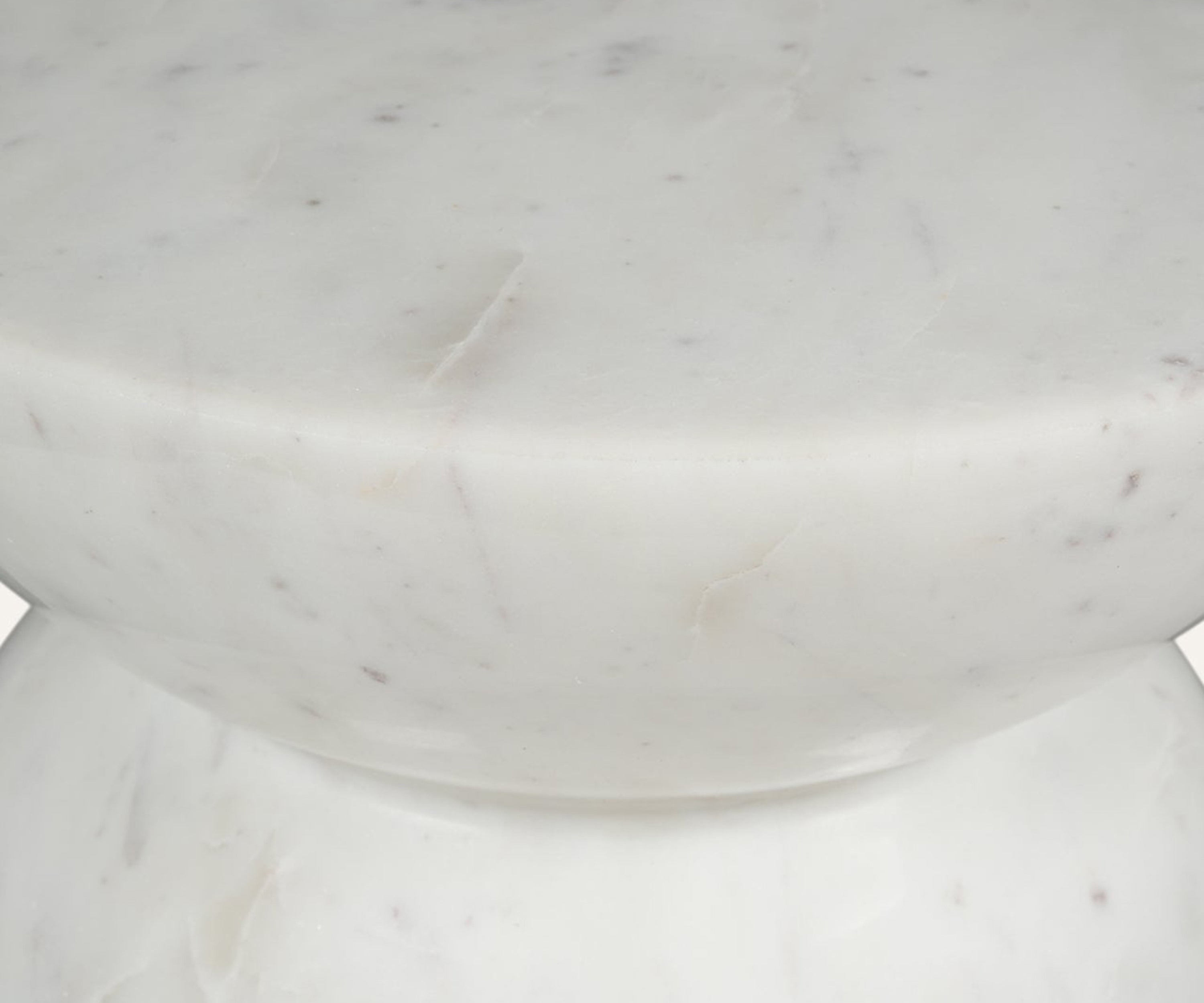 Sculptural White Marble Accent Table