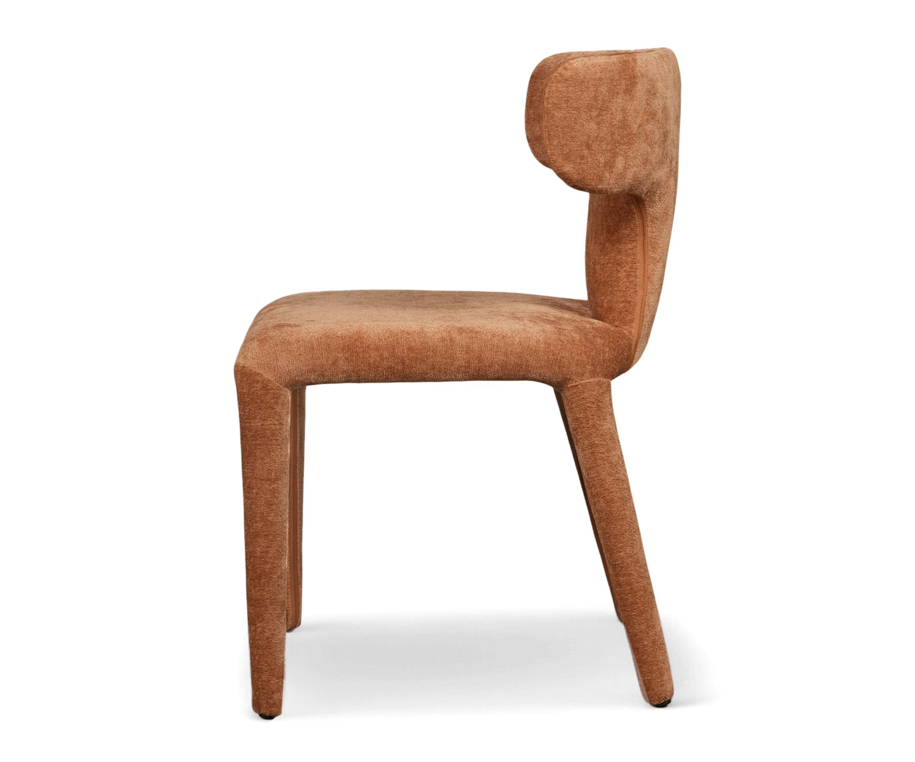 Modern Upholstered Dining Chair with Curved Backrest