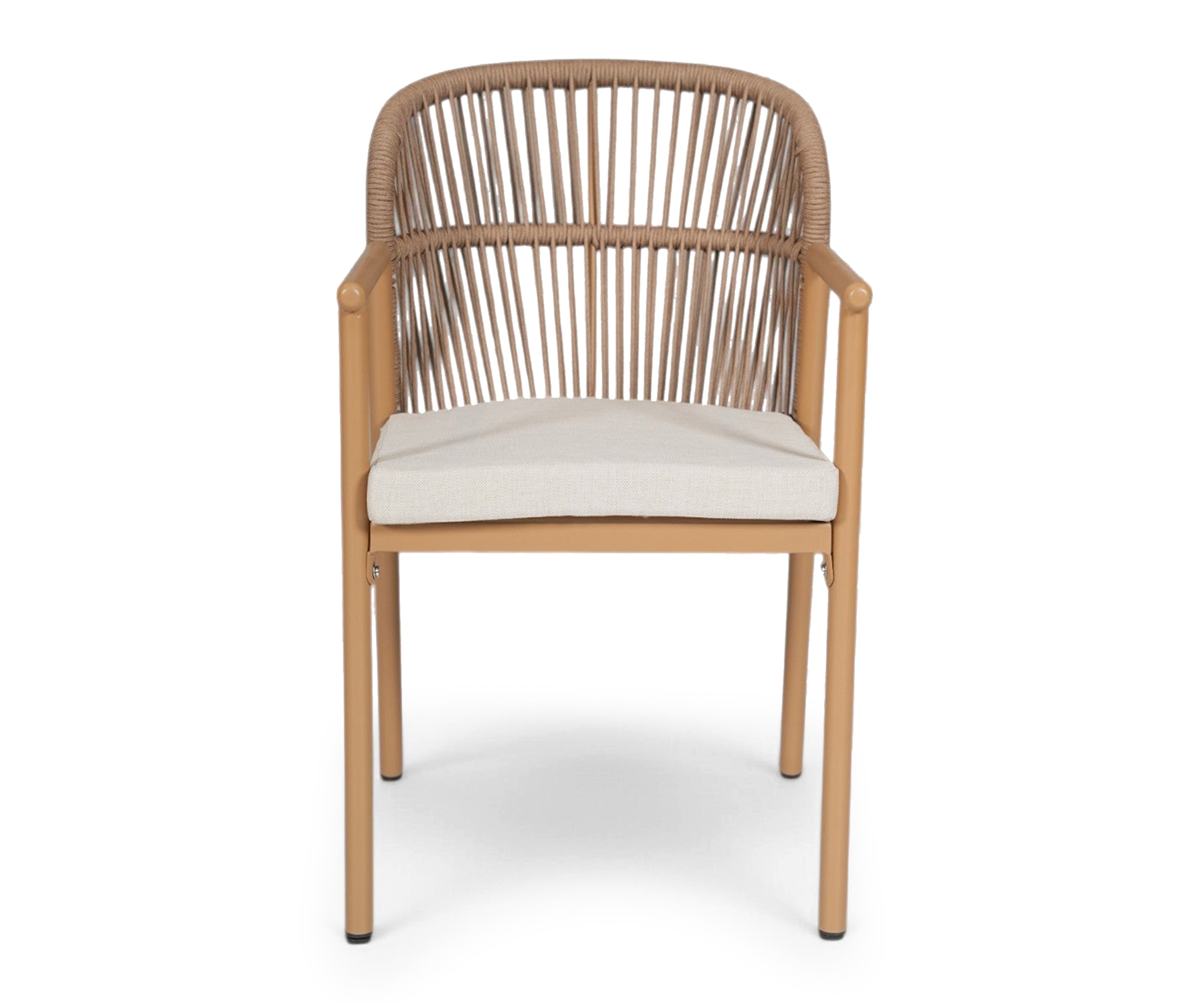 Willow Nylon Ropes Woven Back Metal Outdoor Chair