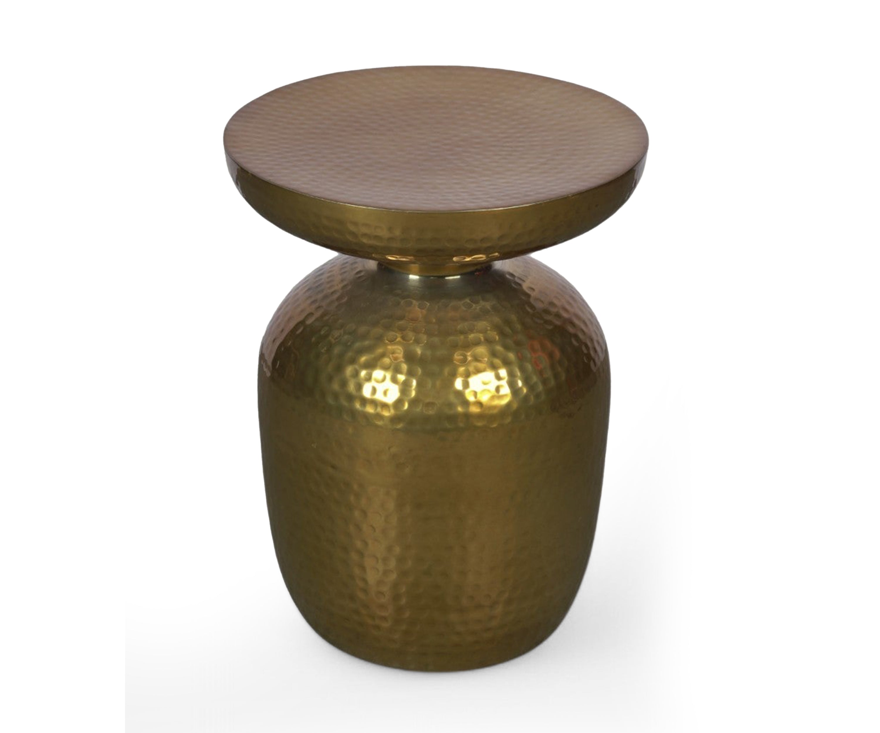 Hammered Round Metal Side Table