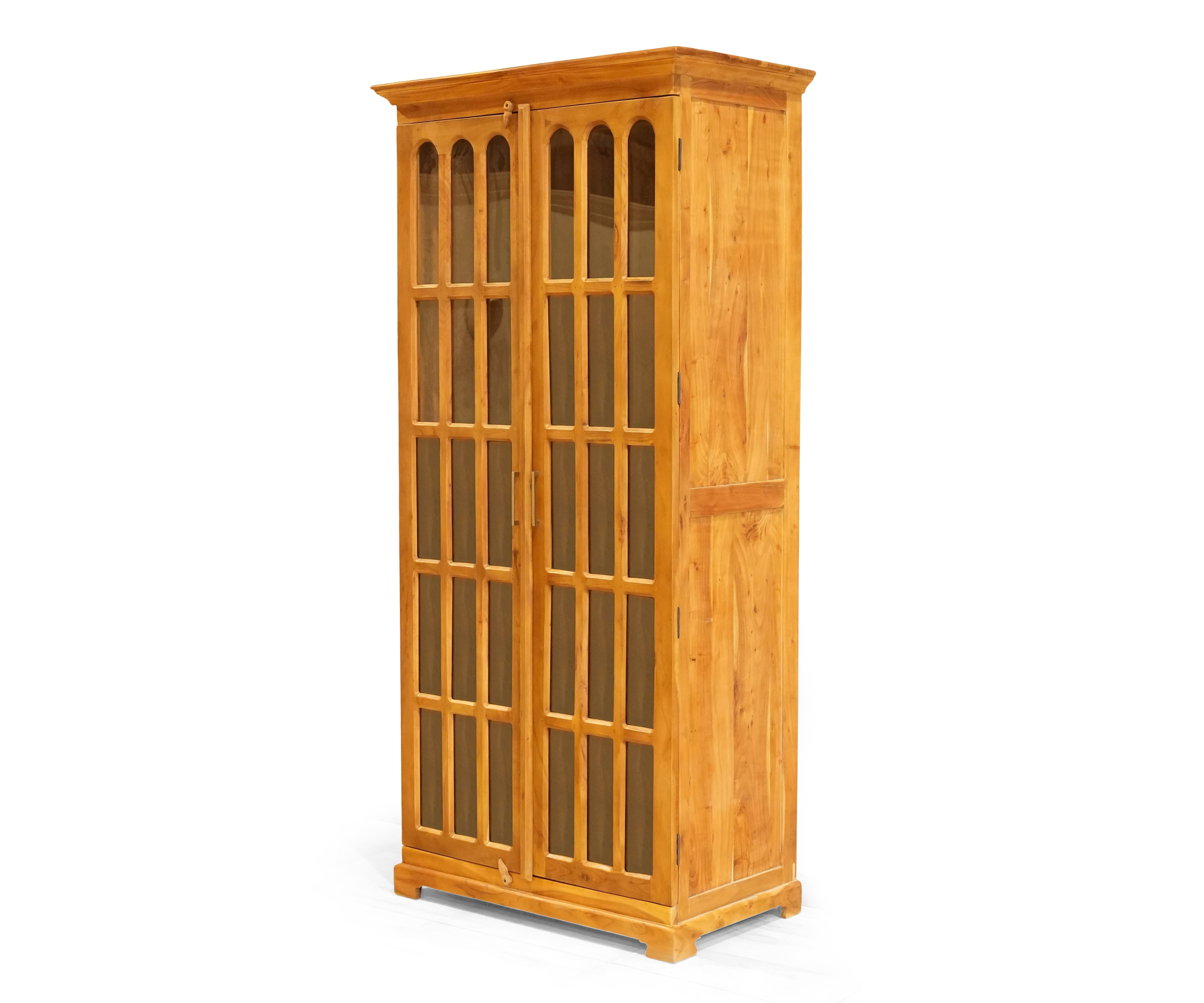 French Country Natural Brown Wood Cabinet