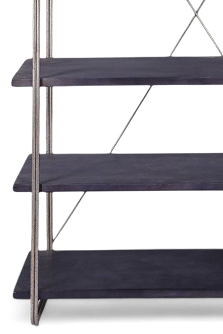 Wood & Metal Five-Tier Shelve