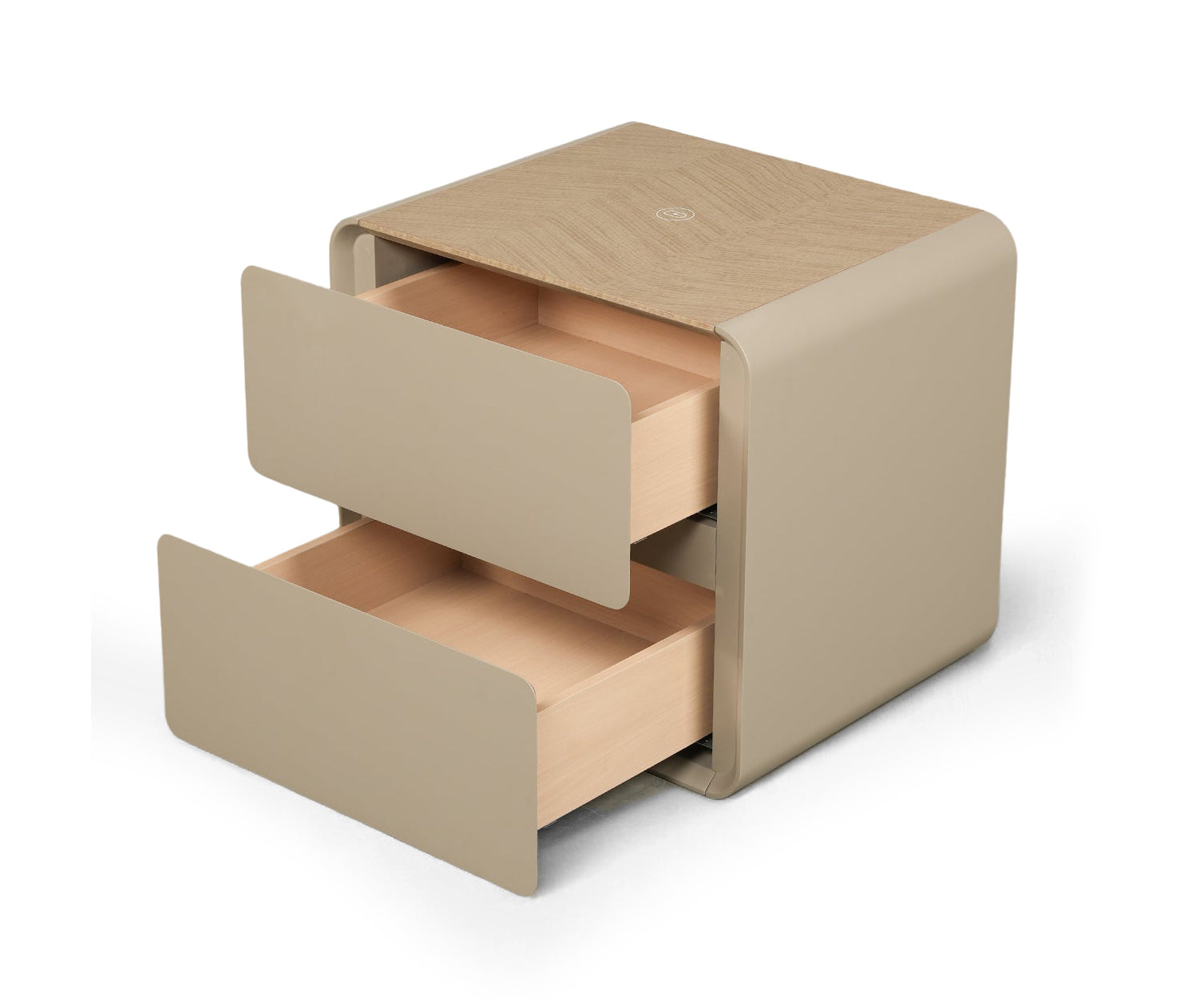 Modern Minimalist Taupe Nightstand