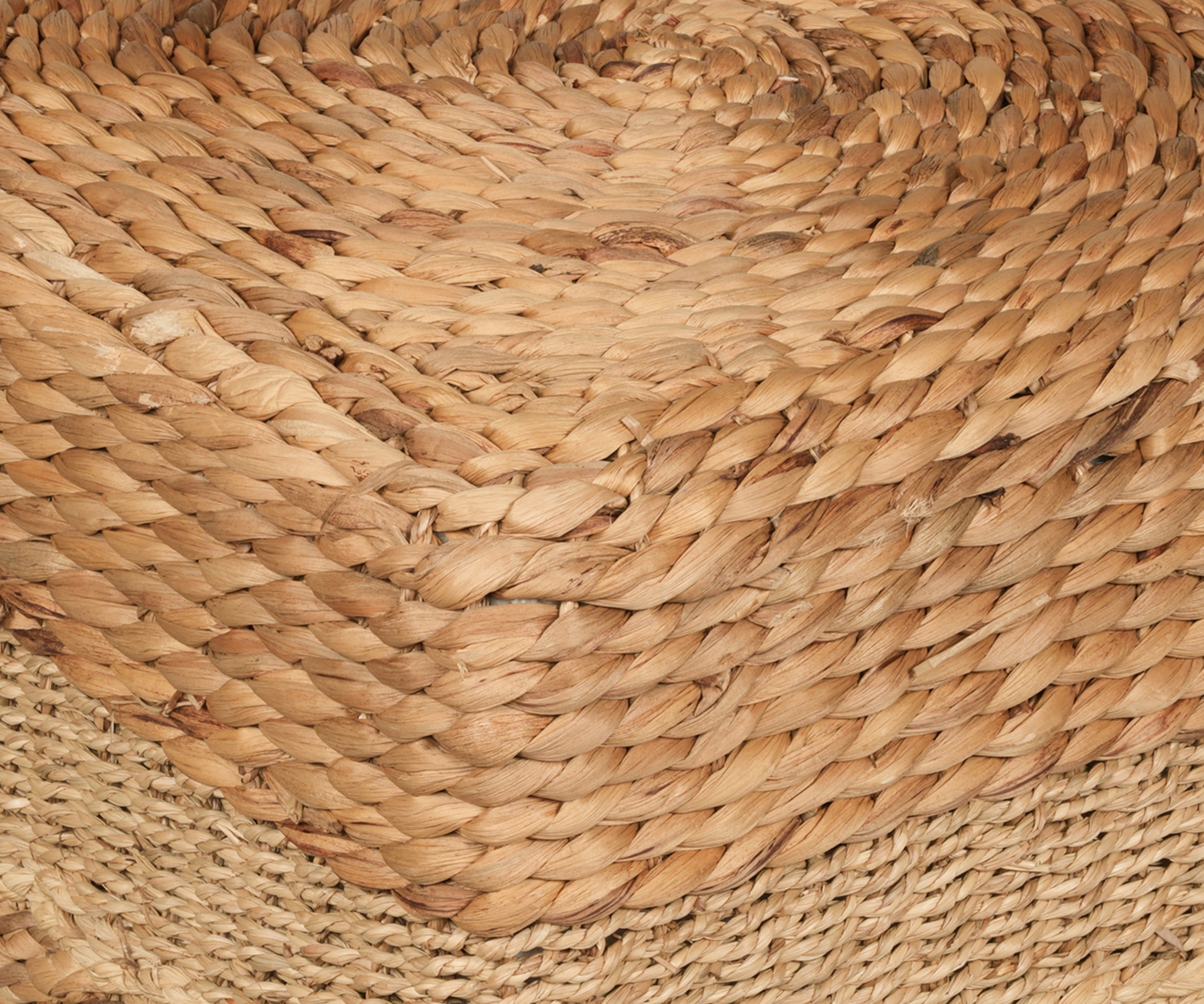 Square Braided Natural Fiber Pouf