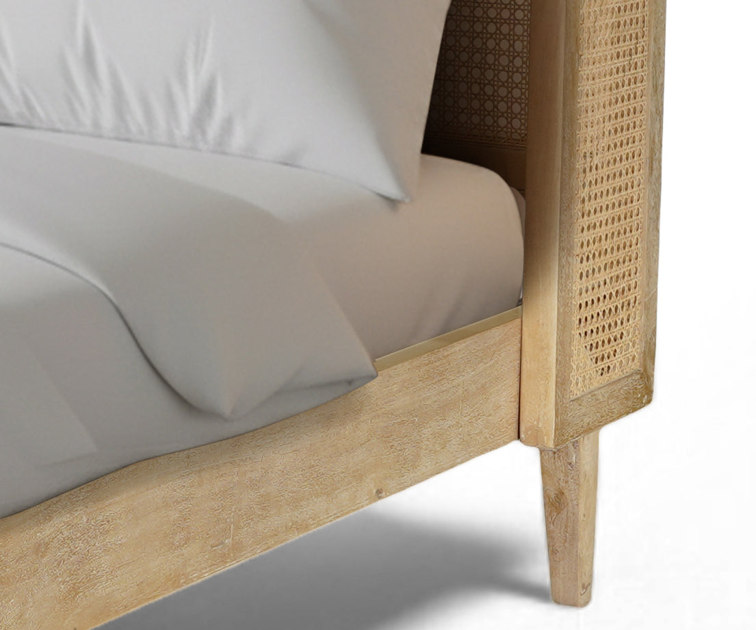Rainey Natural Rattan King Size Bed