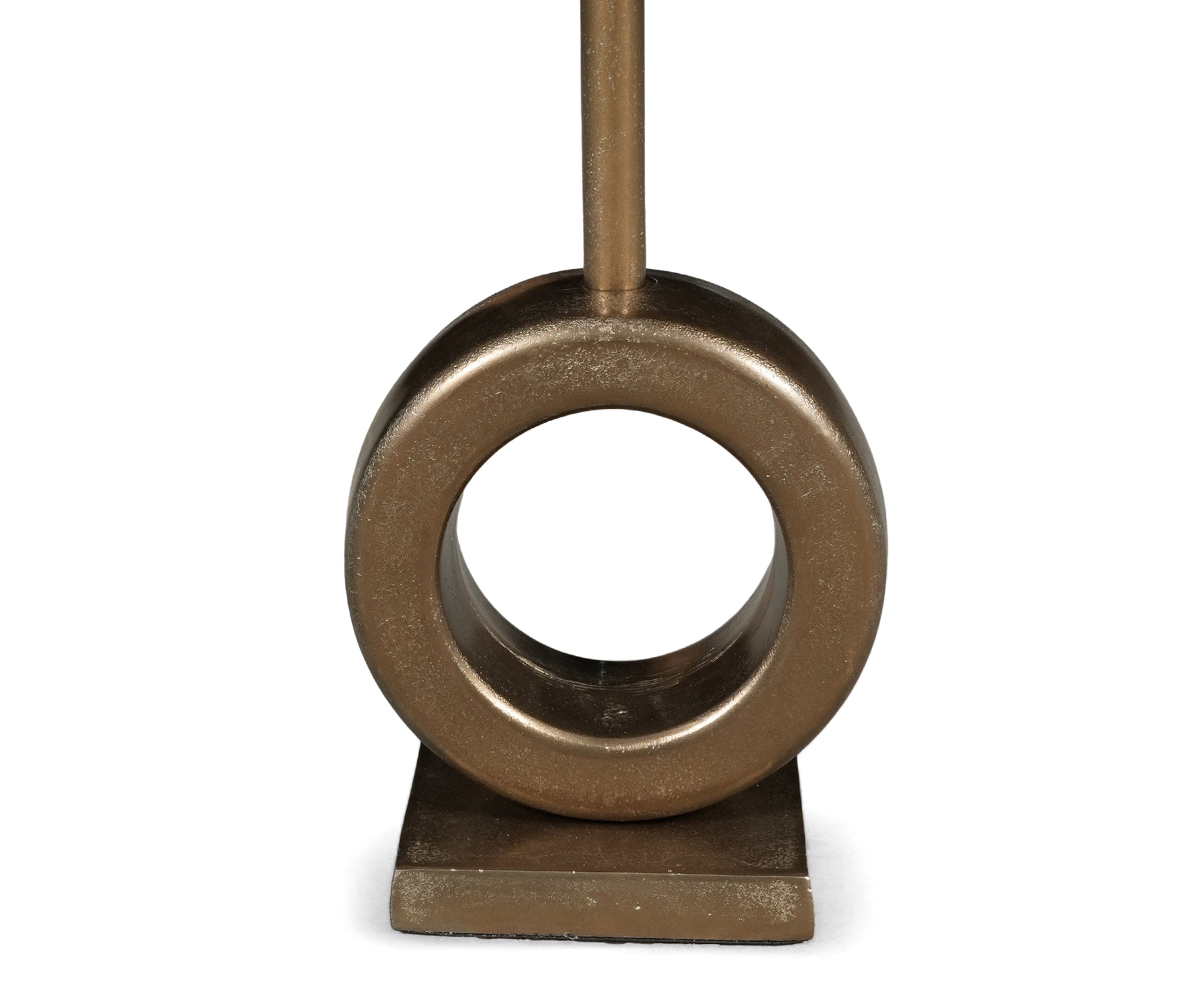 Modern Brass Pedestal Table with Open Ring Base