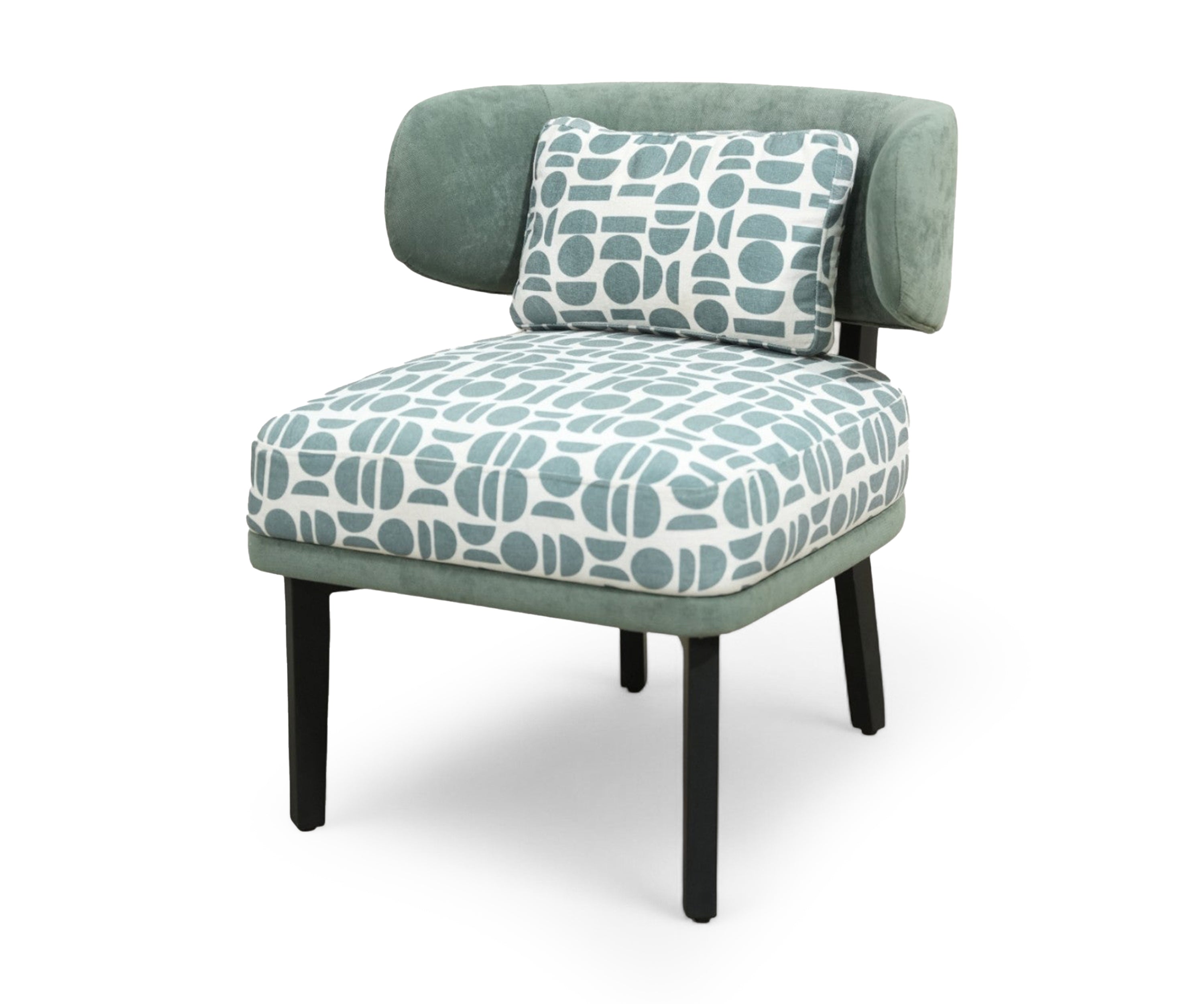 Contemporary Slipper Arm Chair with Bolster Cushion