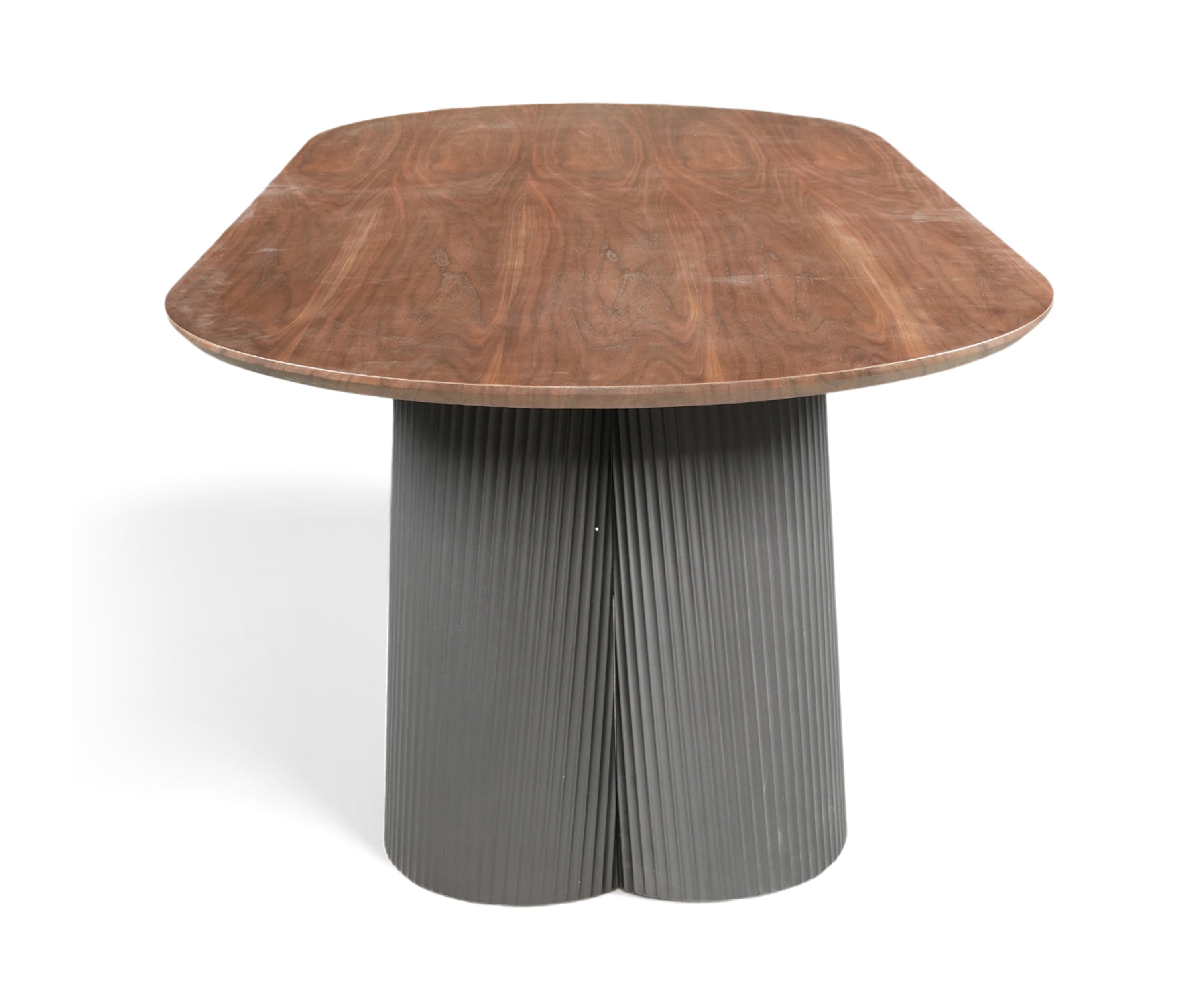 Modern Fluted Double Pedestal Dining Table