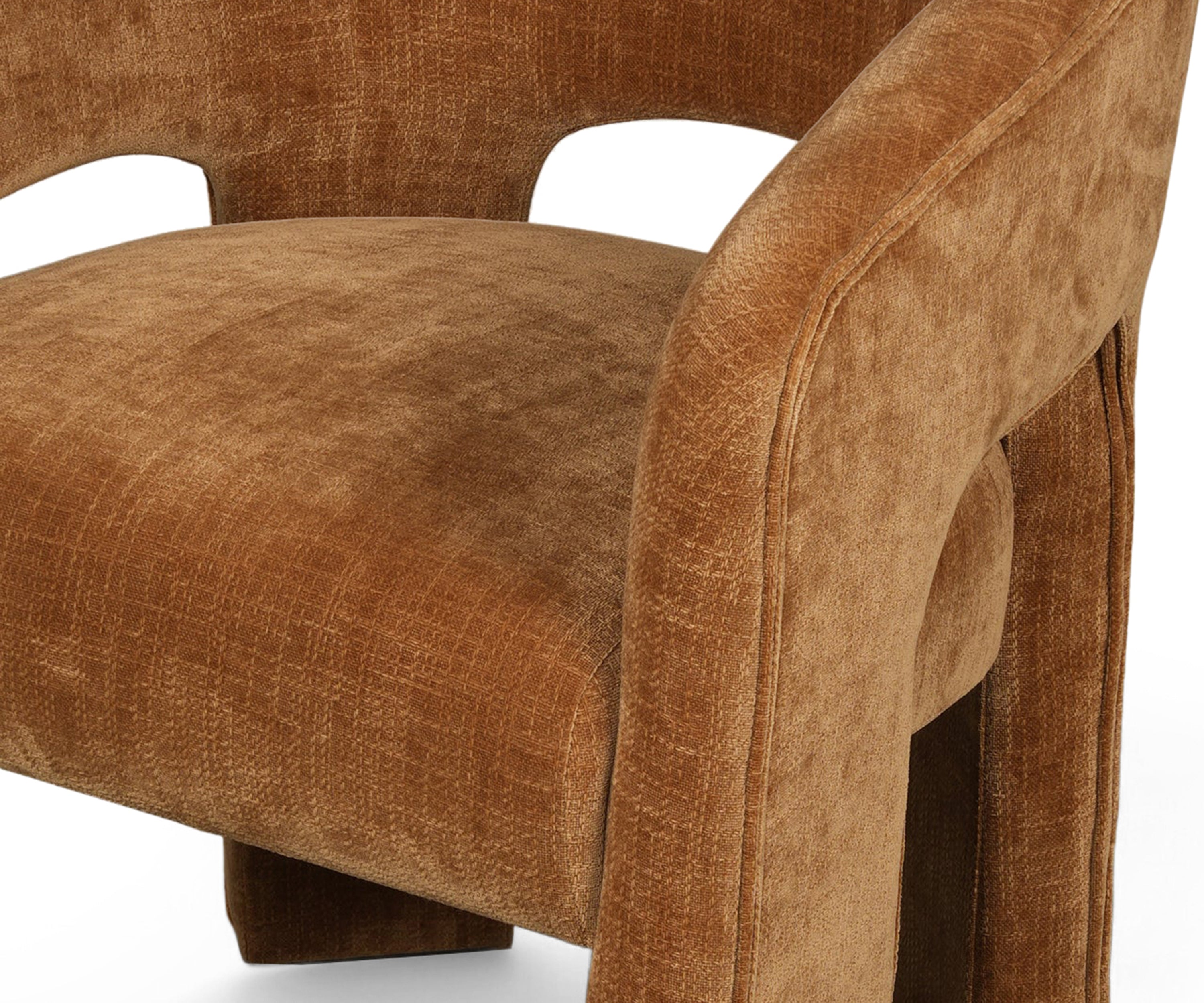 Curved Mid-Century Modern Upholstered Lounge Chair