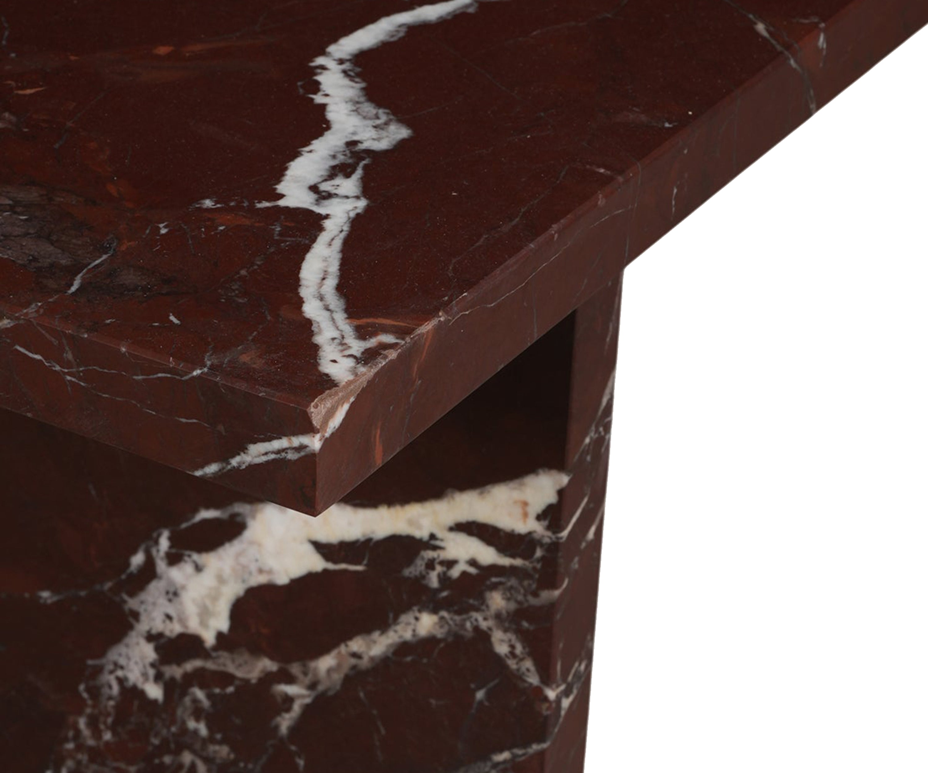 Modern Red Marble Accent Table