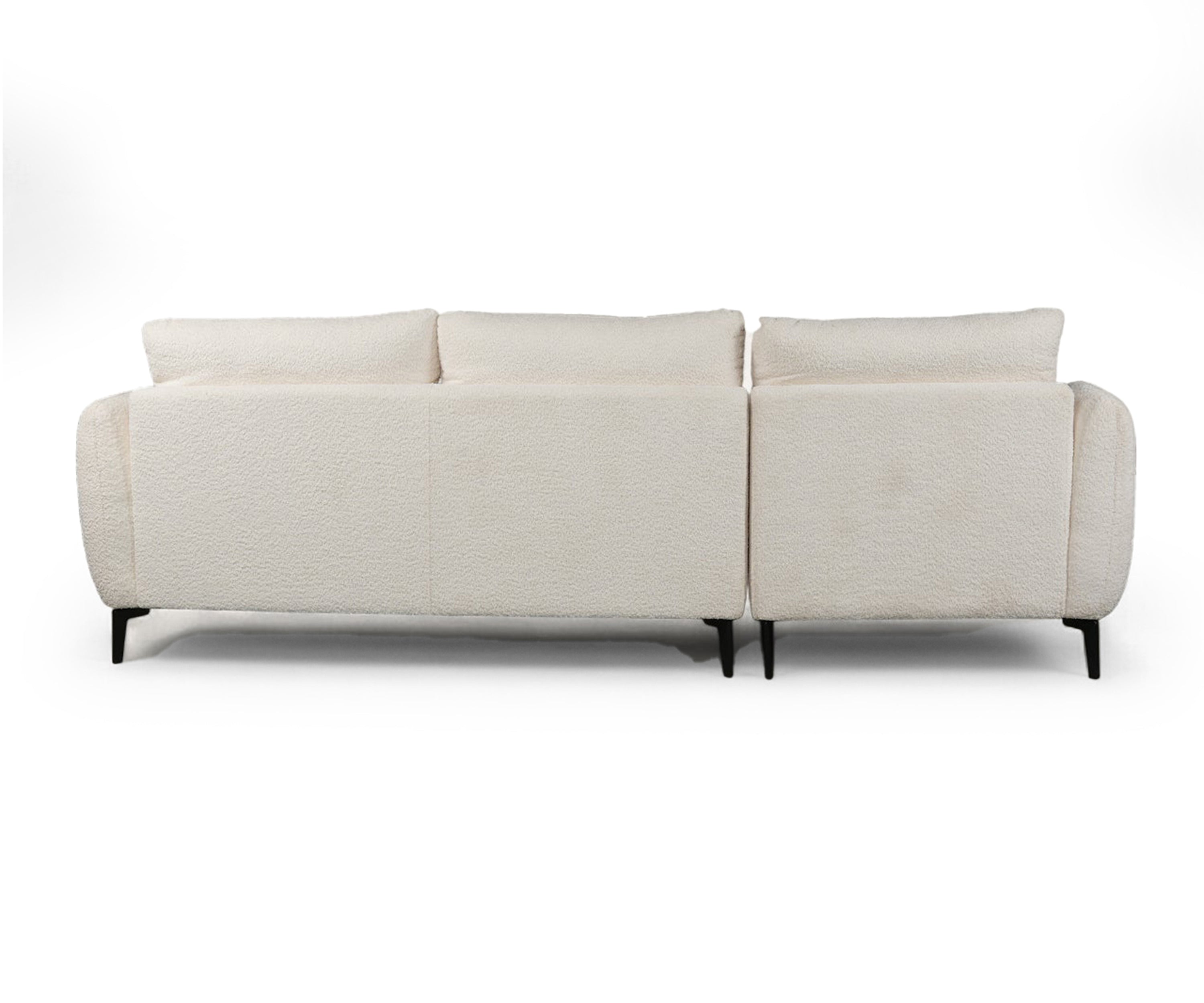 Modern Cream Bouclé Left Sectional Sofa