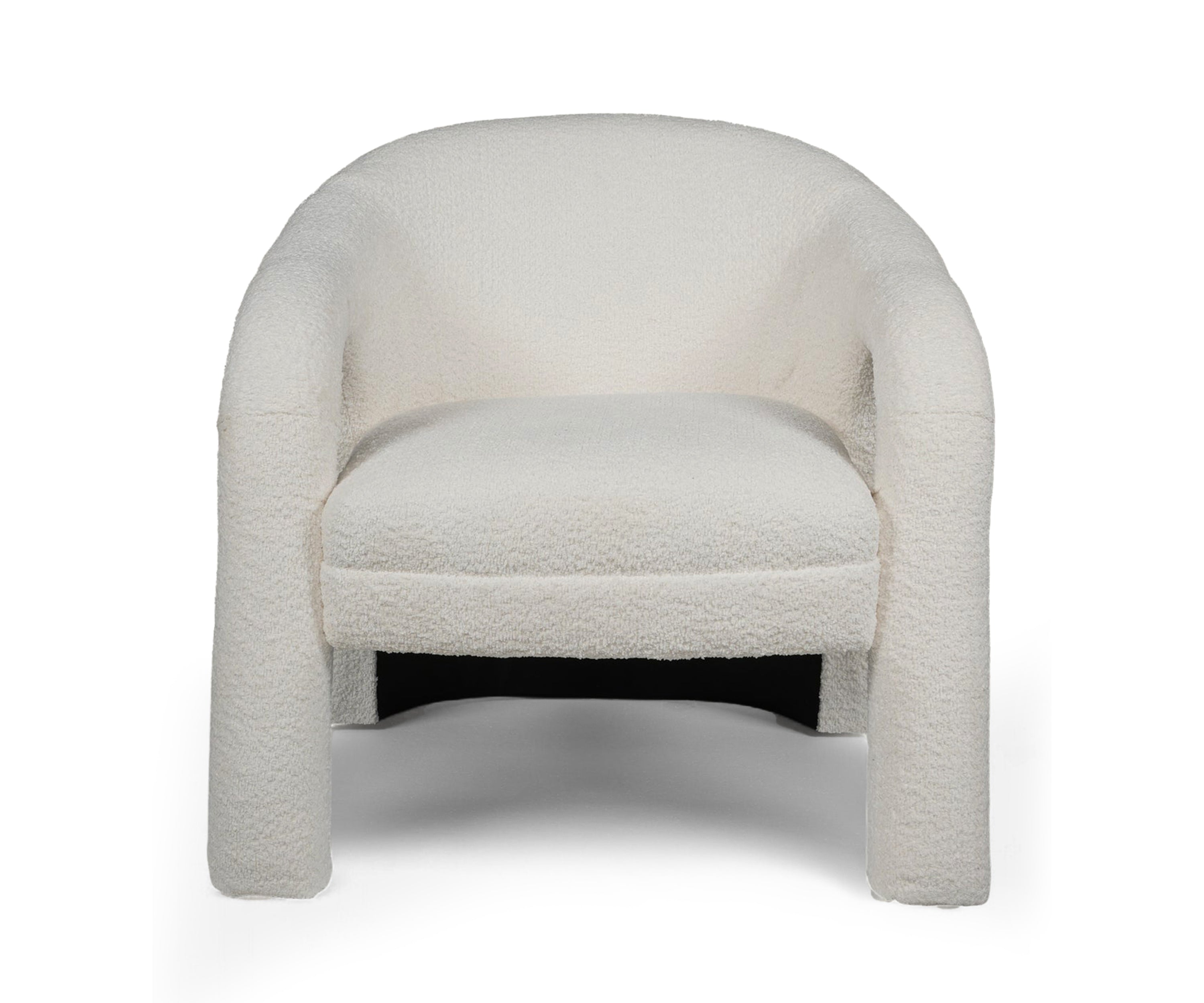 Modern Bouclé Curved Arm Lounge Chair